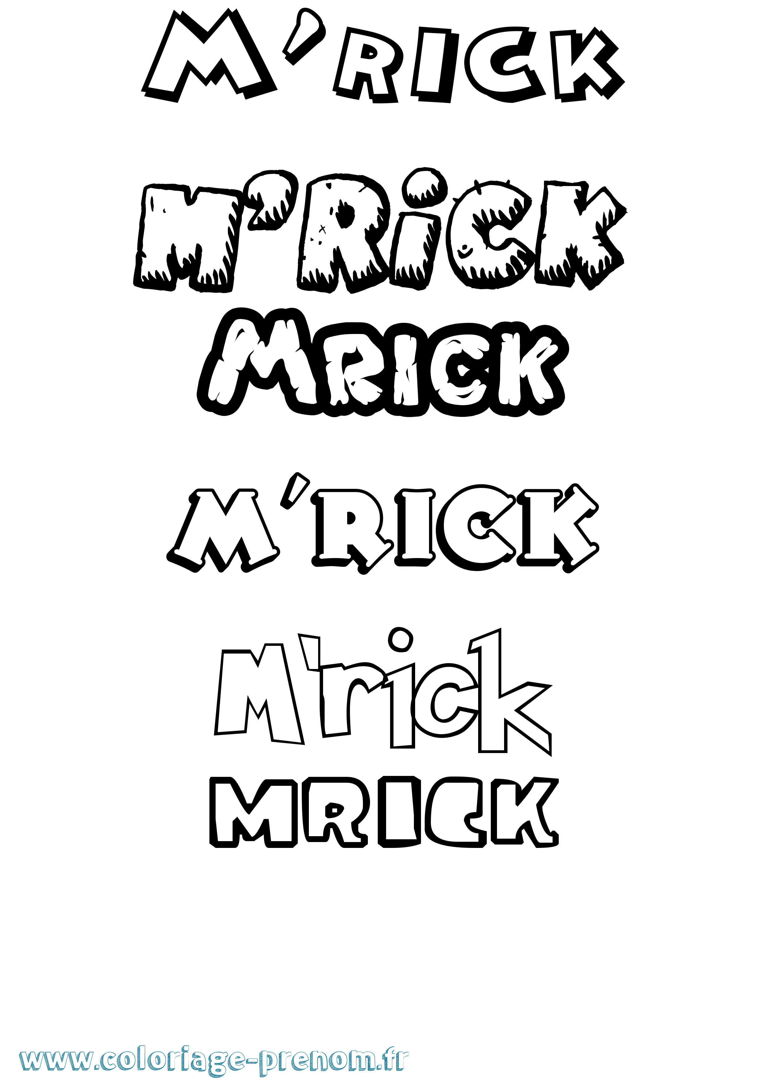 Coloriage M'Rick Dessin Animé Coloriage prénom M'Rick Dessin Animé