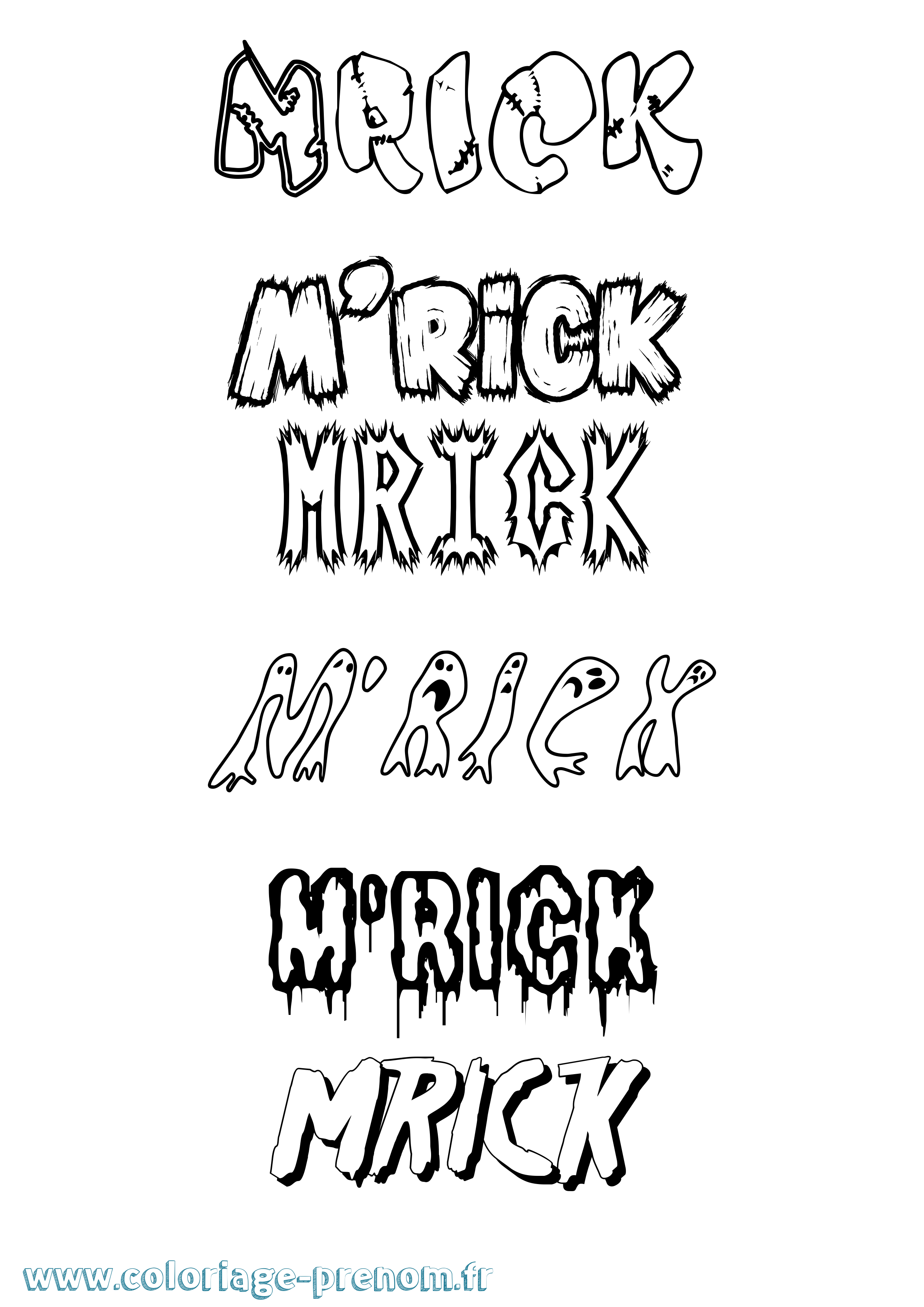 Coloriage M'Rick Frisson Coloriage prénom M'Rick Frisson