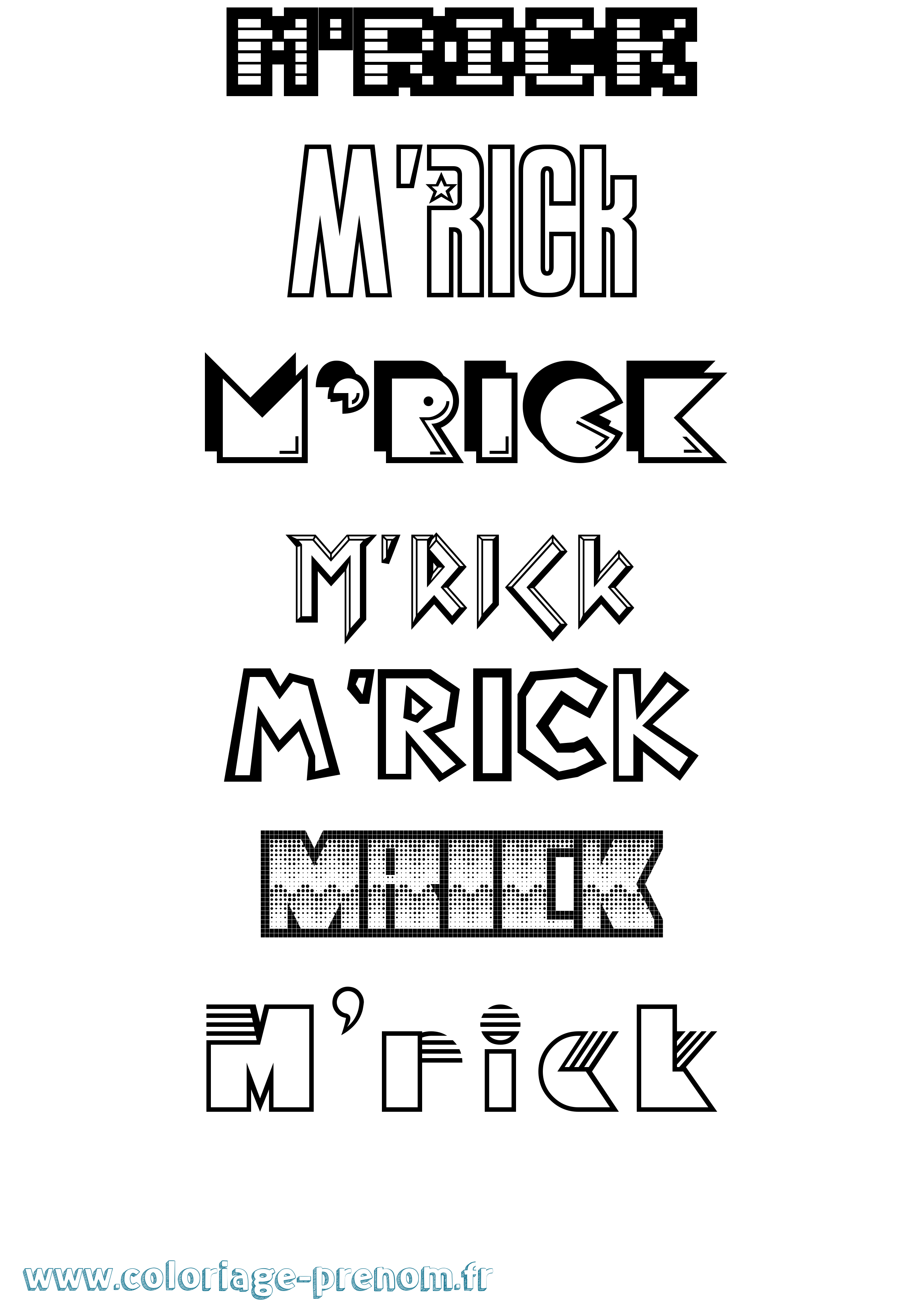 Coloriage M'Rick Jeux Vidéos Coloriage prénom M'Rick Jeux Vidéos