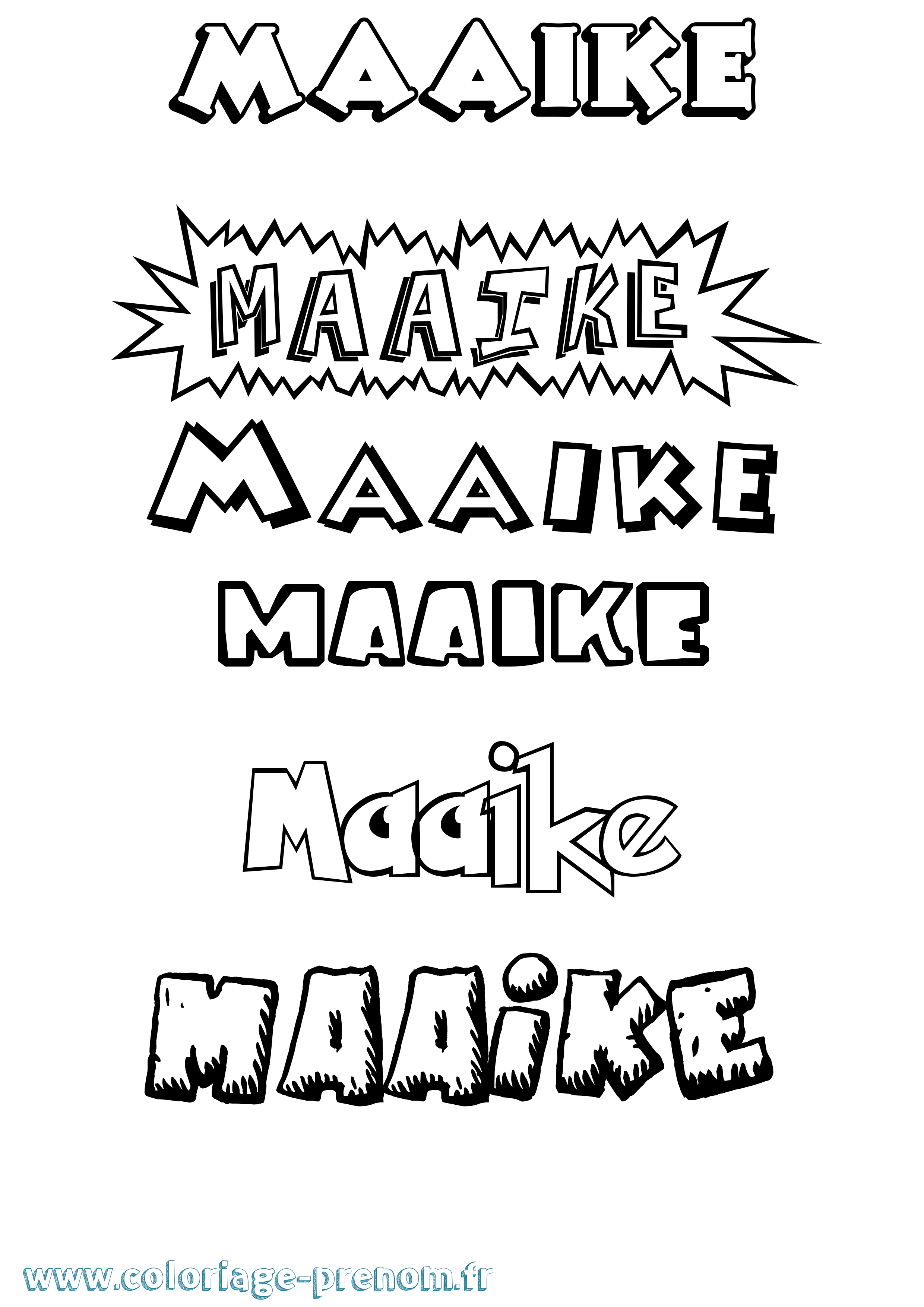 Coloriage Maaike Dessin Animé Coloriage prénom Maaike Dessin Animé