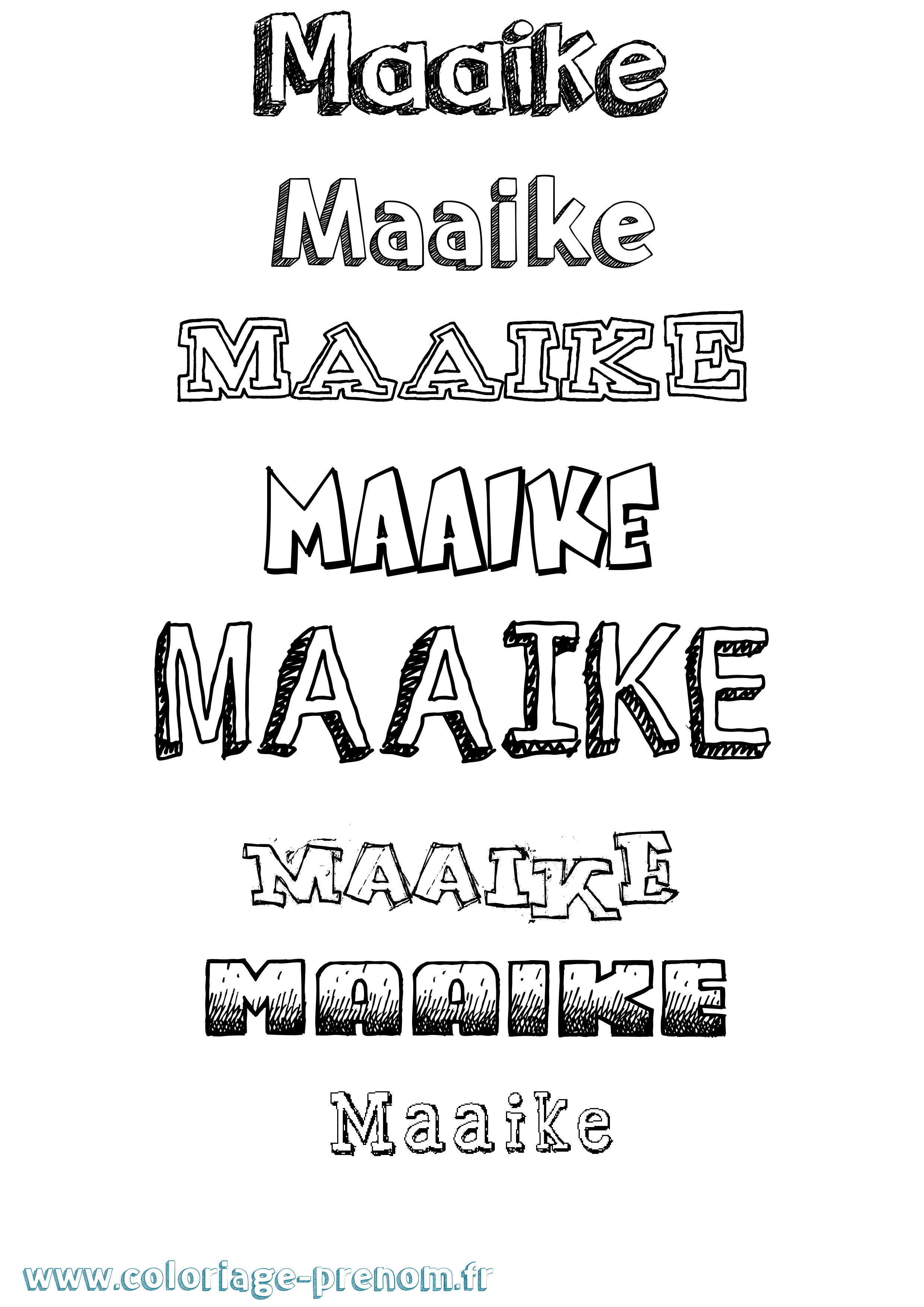 Coloriage Maaike Dessiné Coloriage prénom Maaike Dessiné