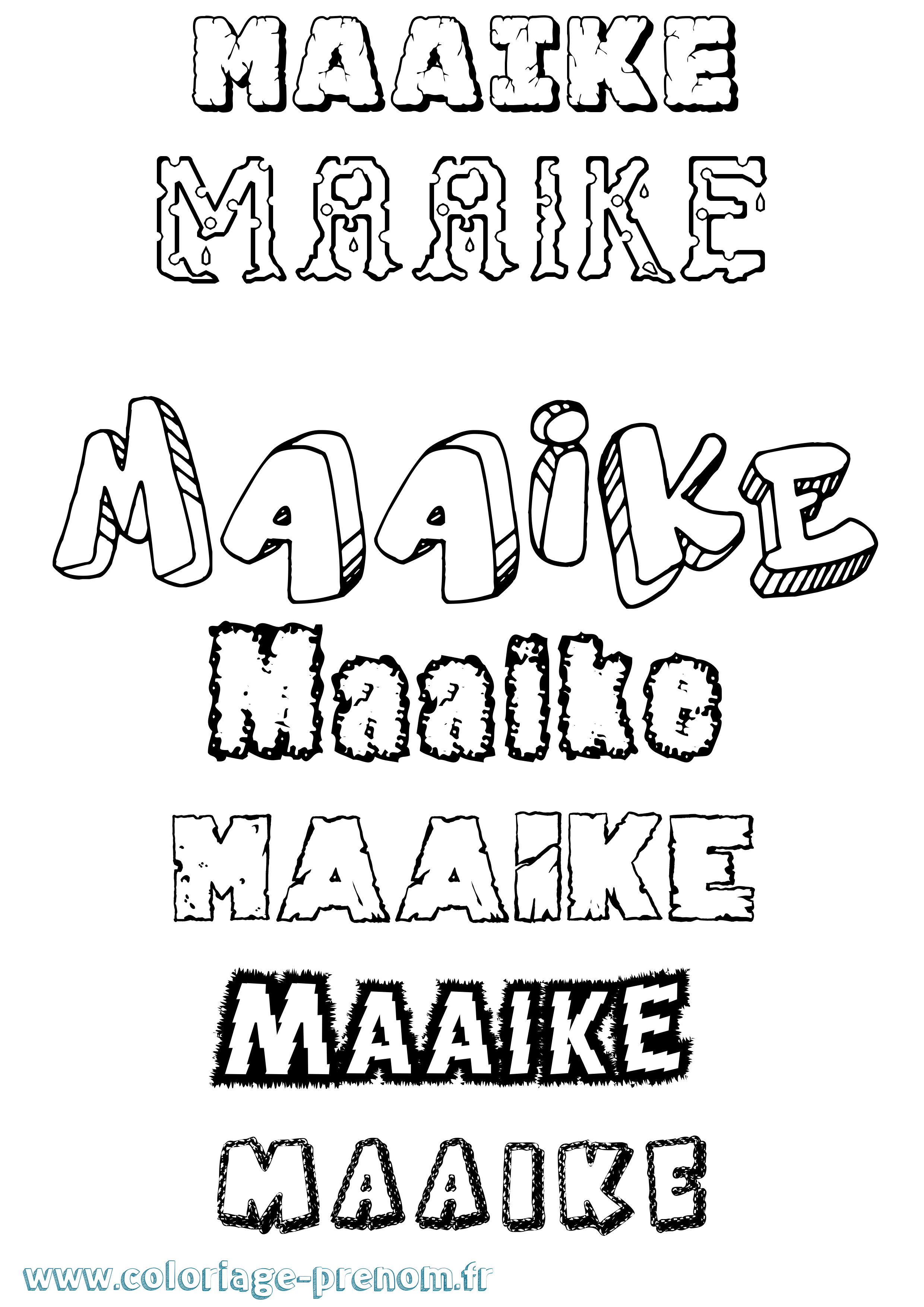 Coloriage prénom Maaike Destructuré