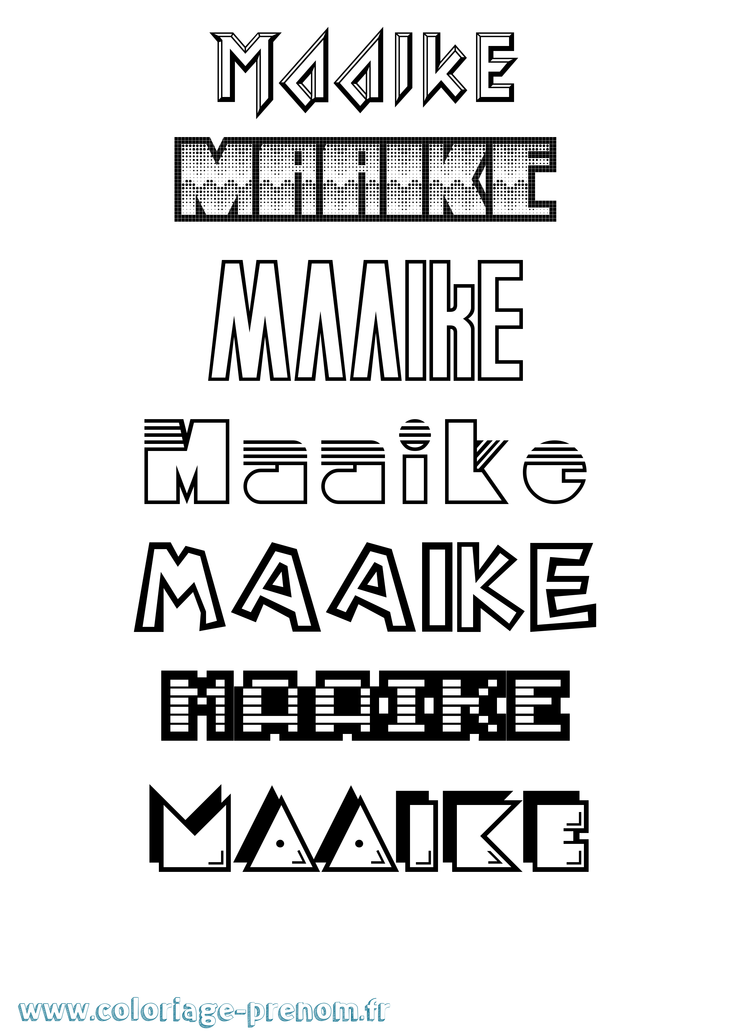 Coloriage Maaike Jeux Vidéos Coloriage prénom Maaike Jeux Vidéos