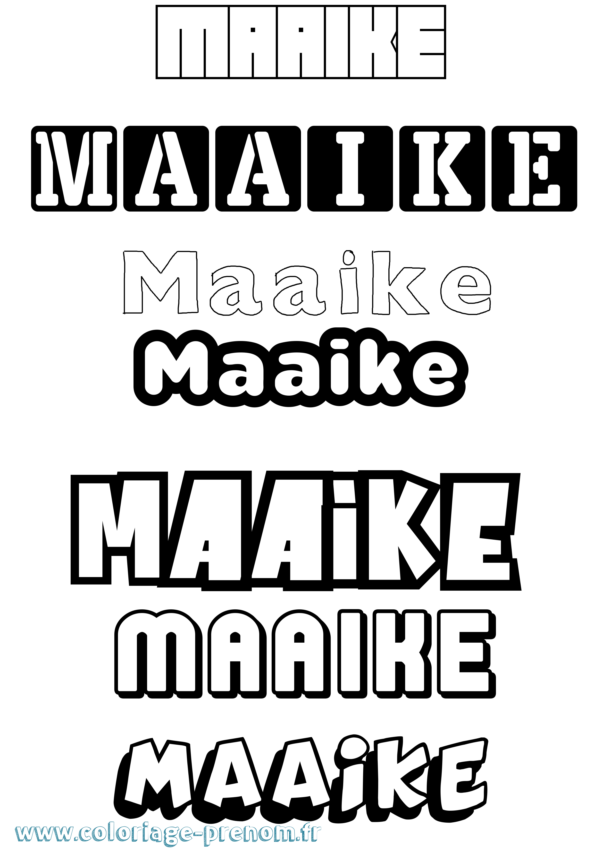 Coloriage Maaike Simple Coloriage prénom Maaike Simple