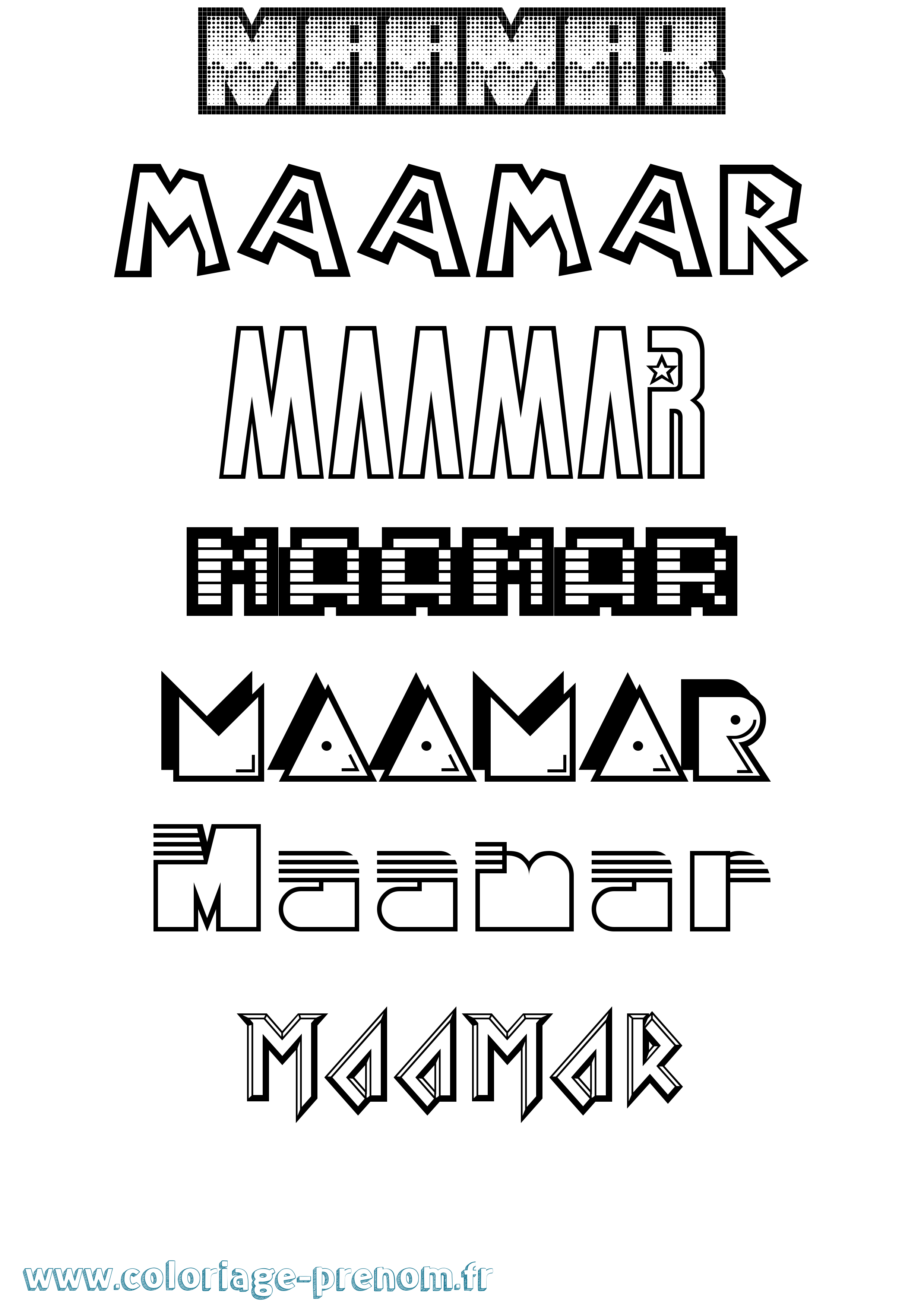 Coloriage Maamar Jeux Vidéos Coloriage prénom Maamar Jeux Vidéos