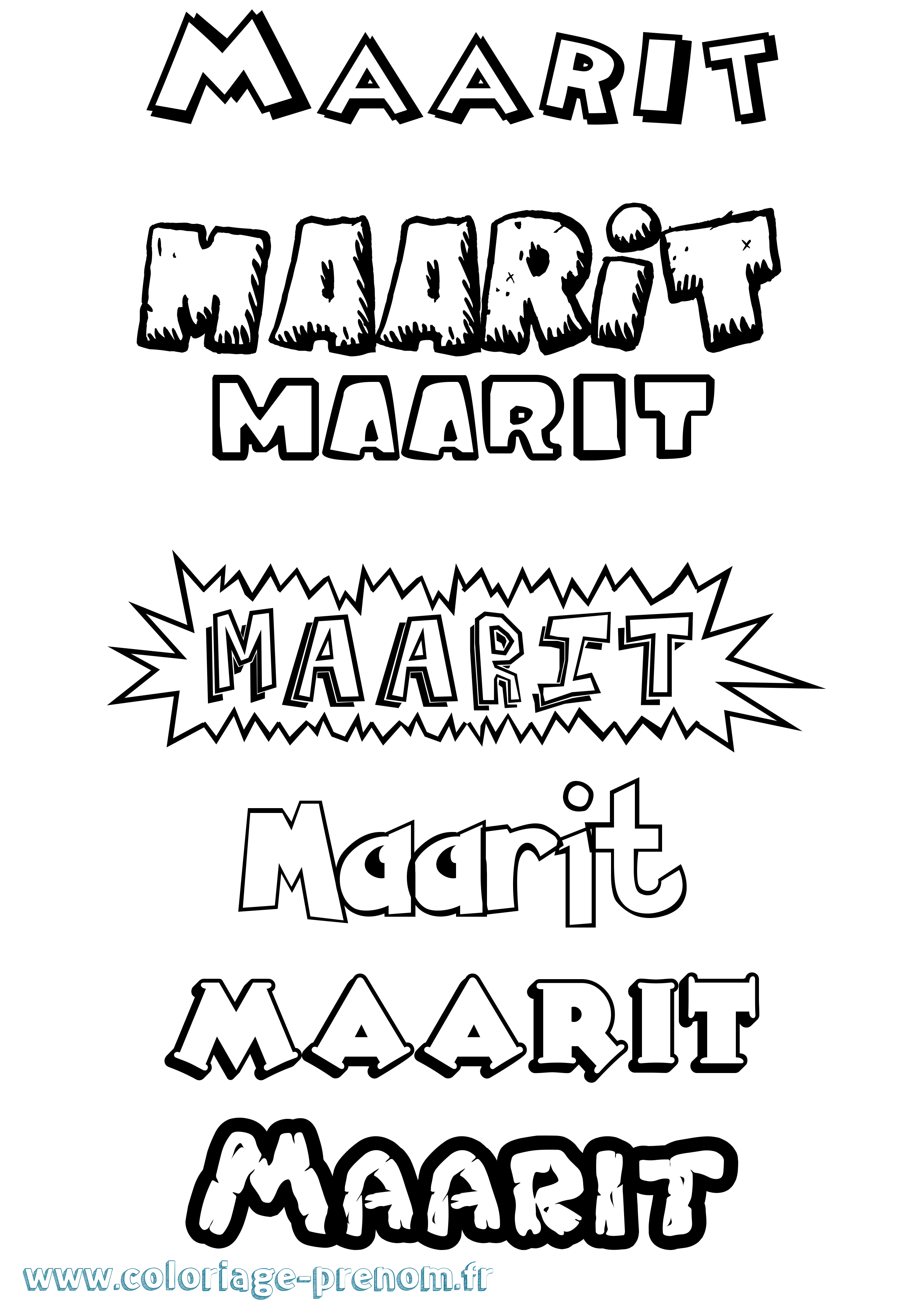 Coloriage Maarit Dessin Animé Coloriage prénom Maarit Dessin Animé