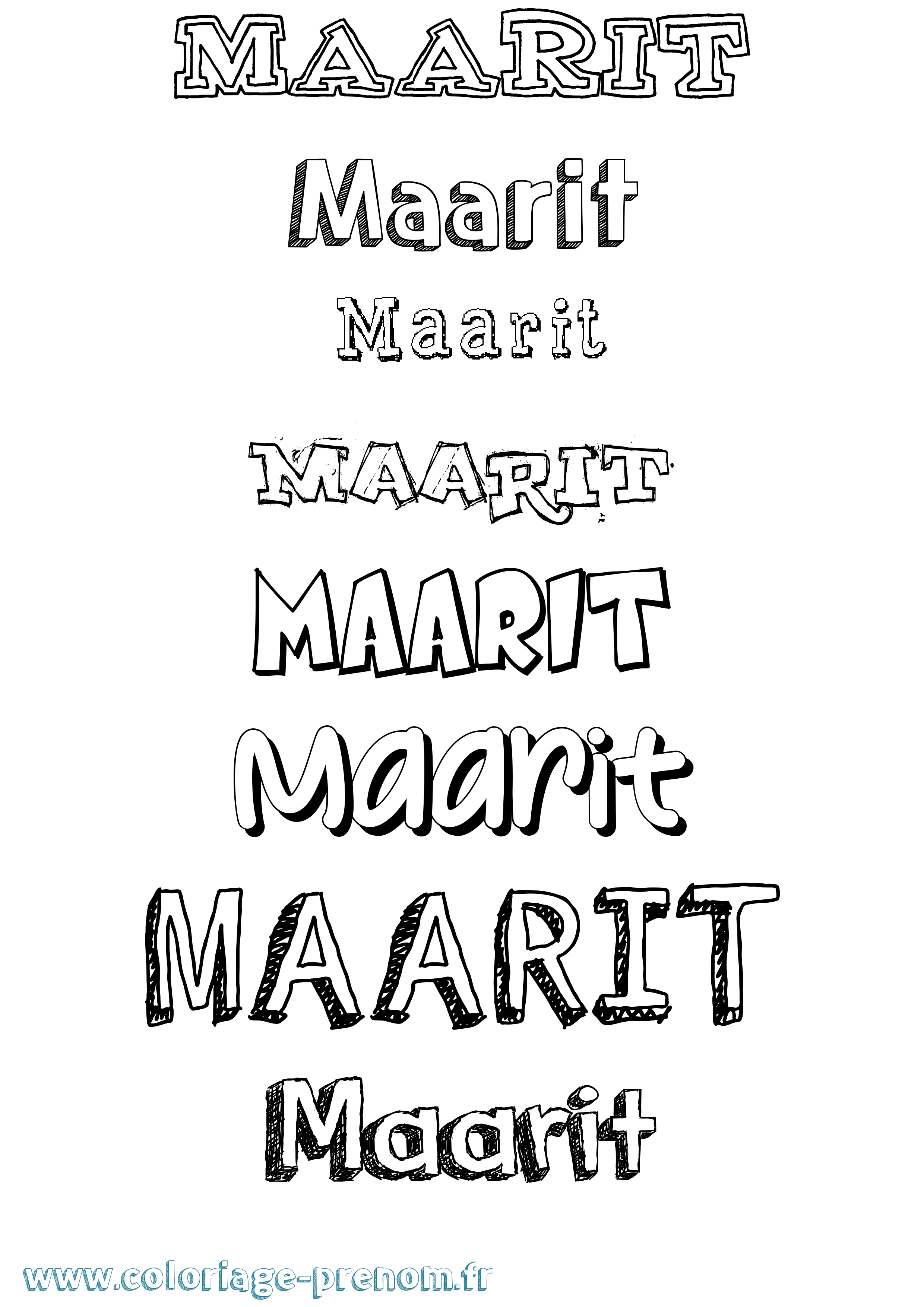 Coloriage Maarit Dessiné Coloriage prénom Maarit Dessiné