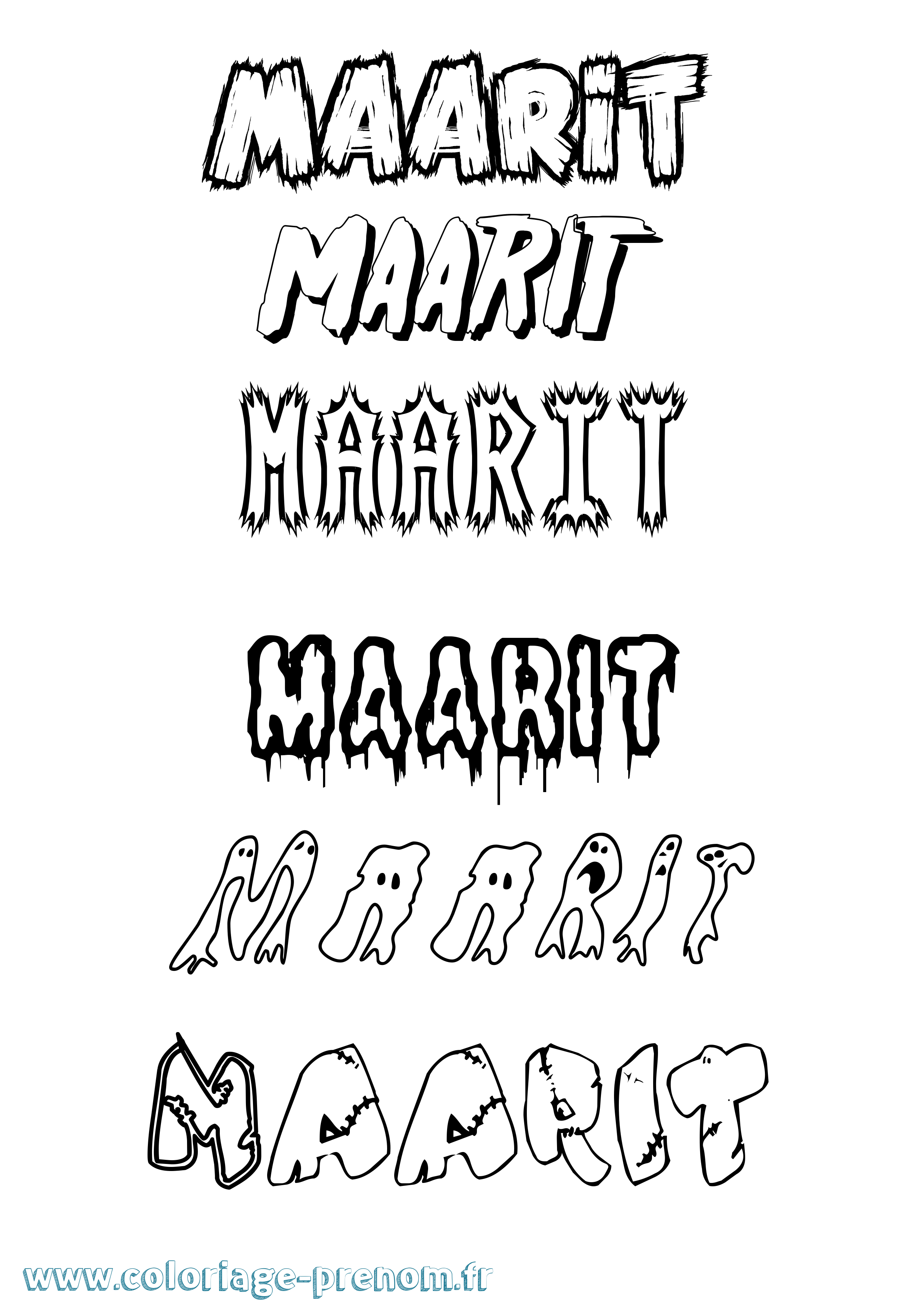 Coloriage Maarit Frisson Coloriage prénom Maarit Frisson