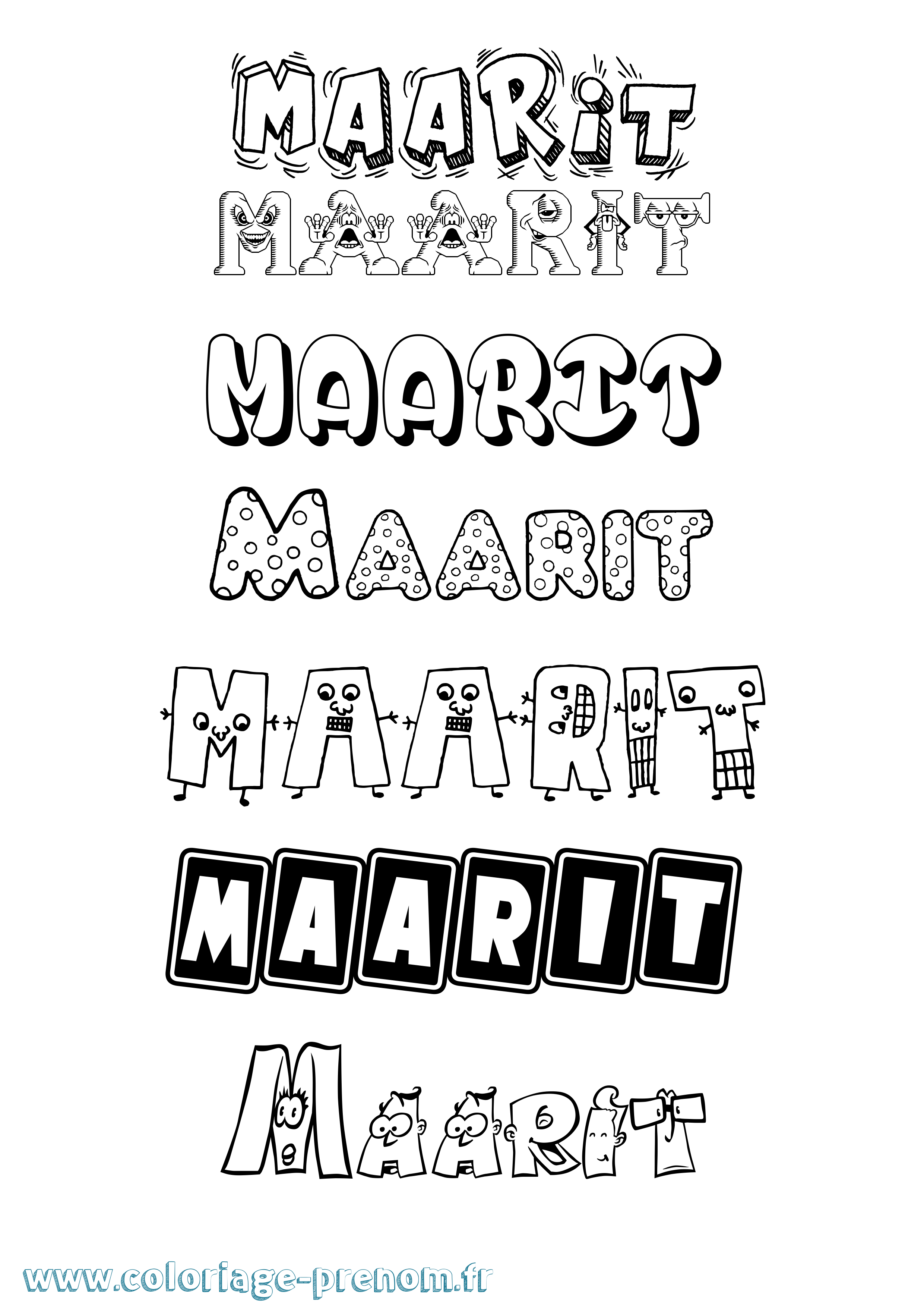 Coloriage Maarit Fun Coloriage prénom Maarit Fun