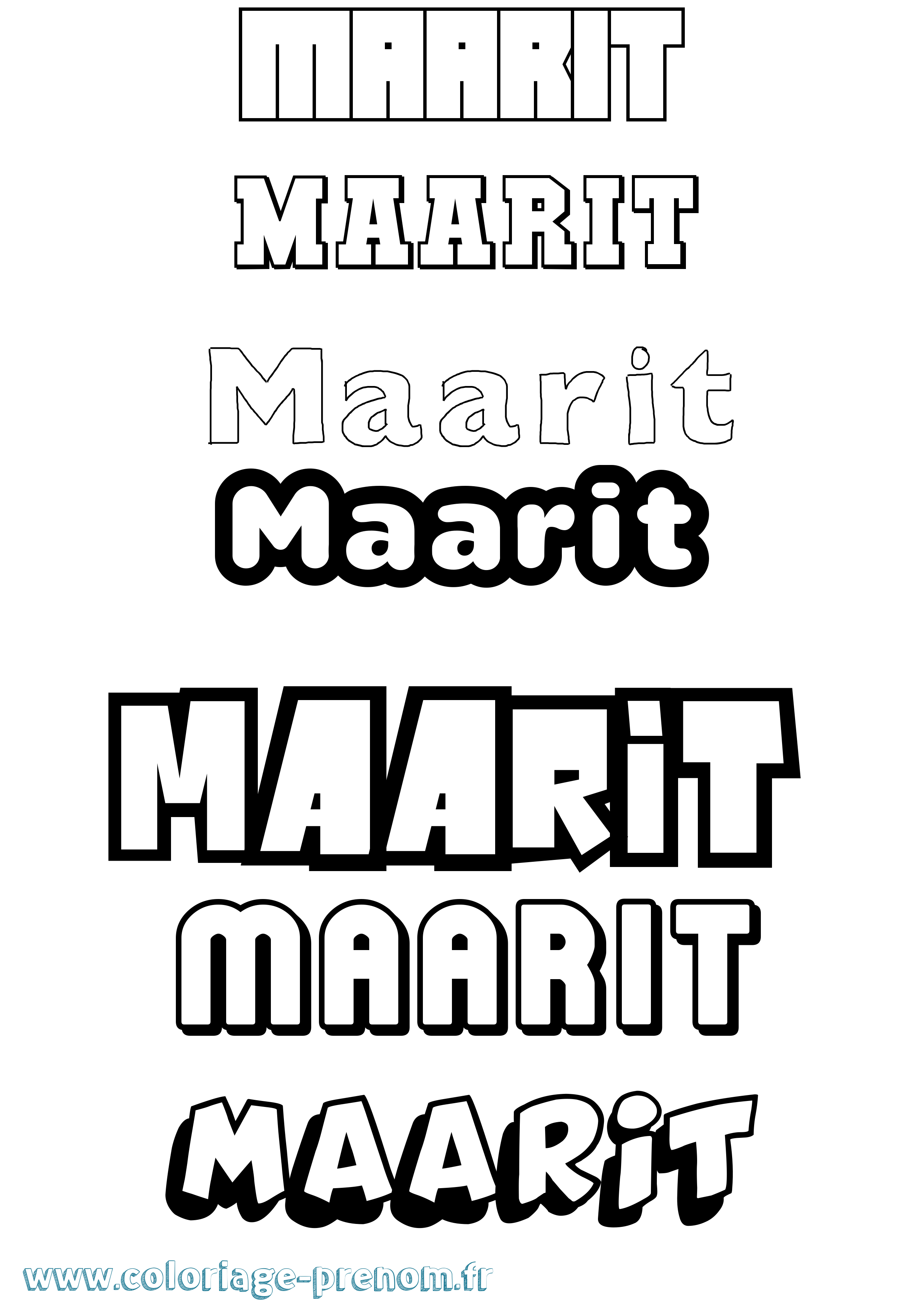Coloriage Maarit Simple Coloriage prénom Maarit Simple