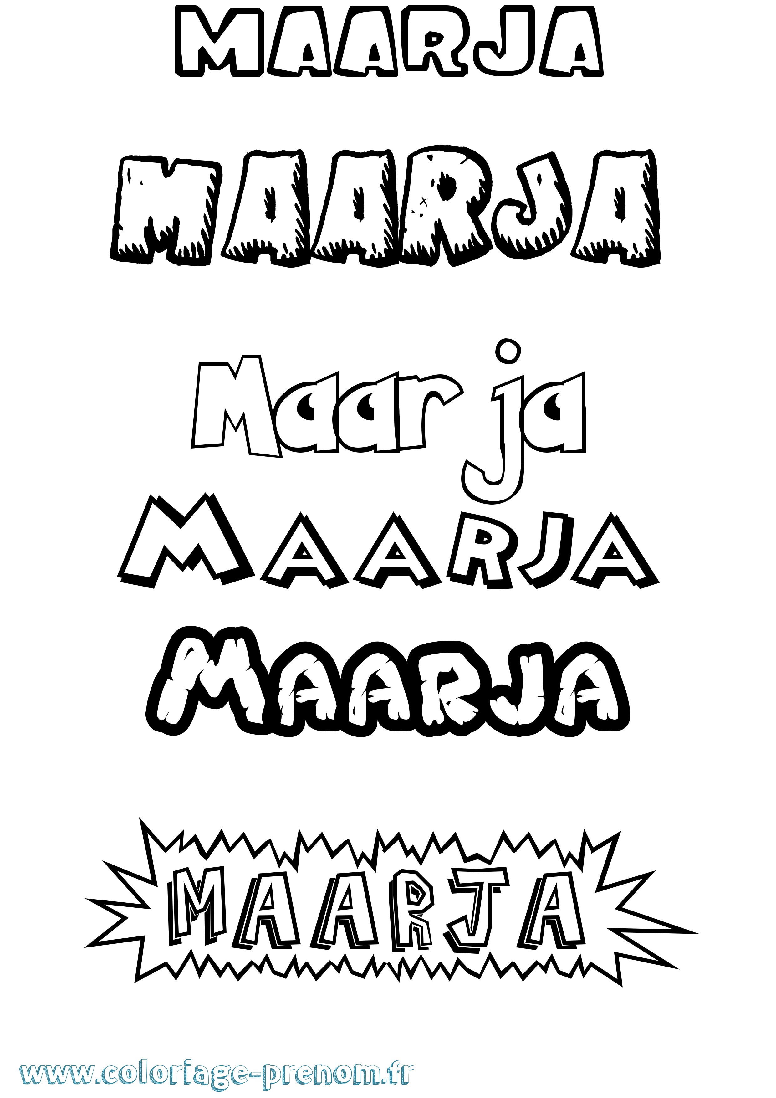 Coloriage Maarja Dessin Animé Coloriage prénom Maarja Dessin Animé