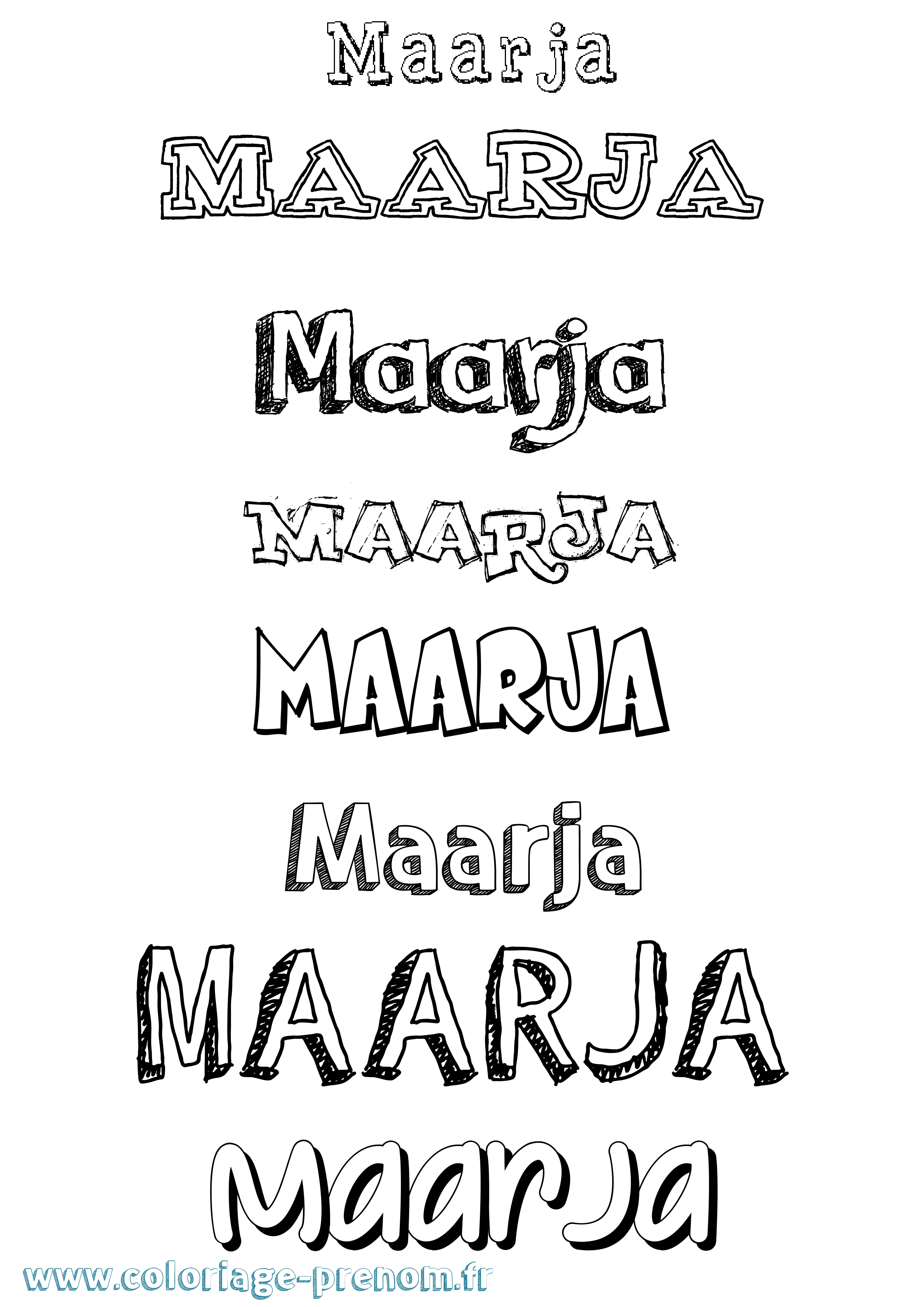 Coloriage Maarja Dessiné Coloriage prénom Maarja Dessiné