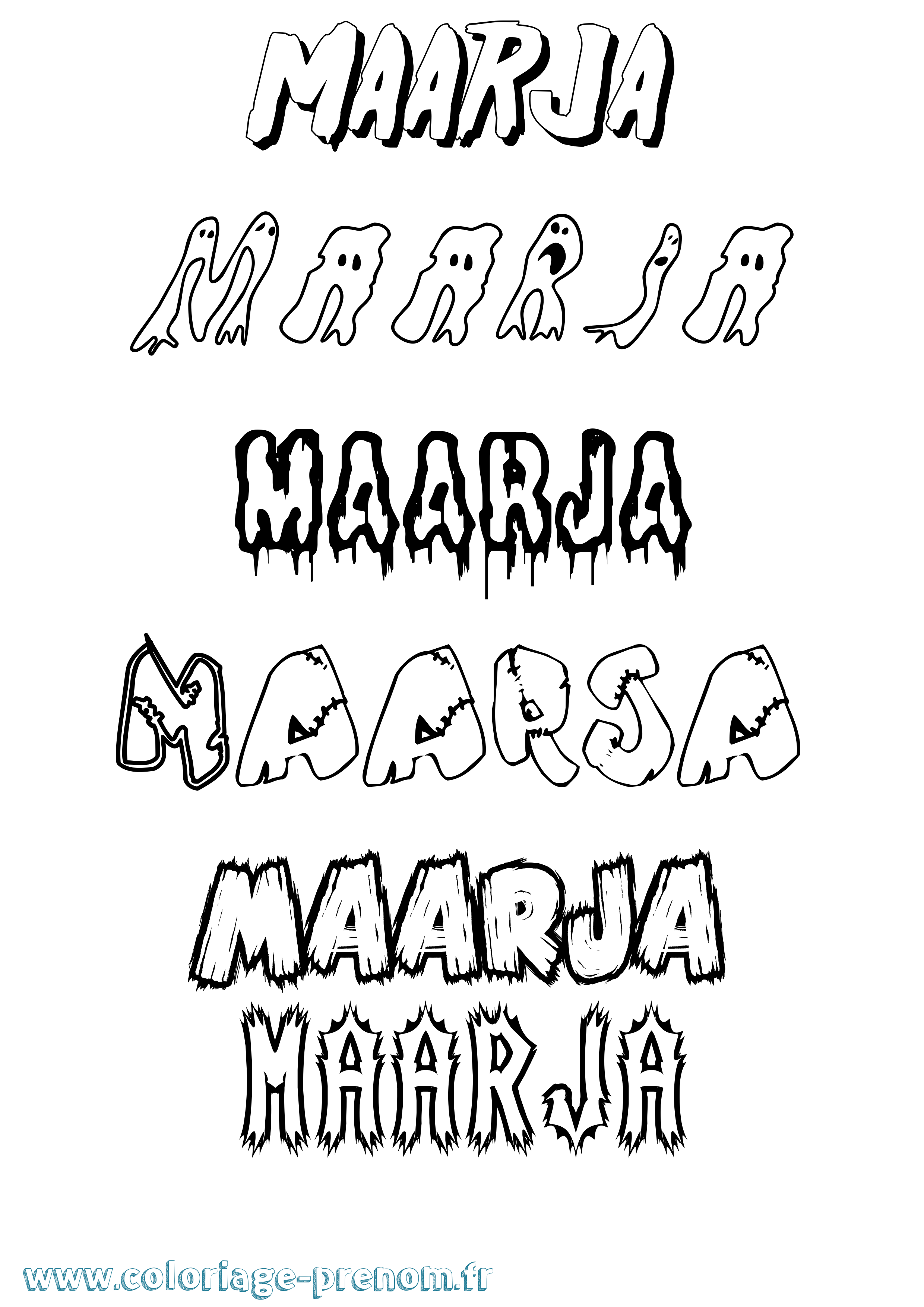 Coloriage Maarja Frisson Coloriage prénom Maarja Frisson