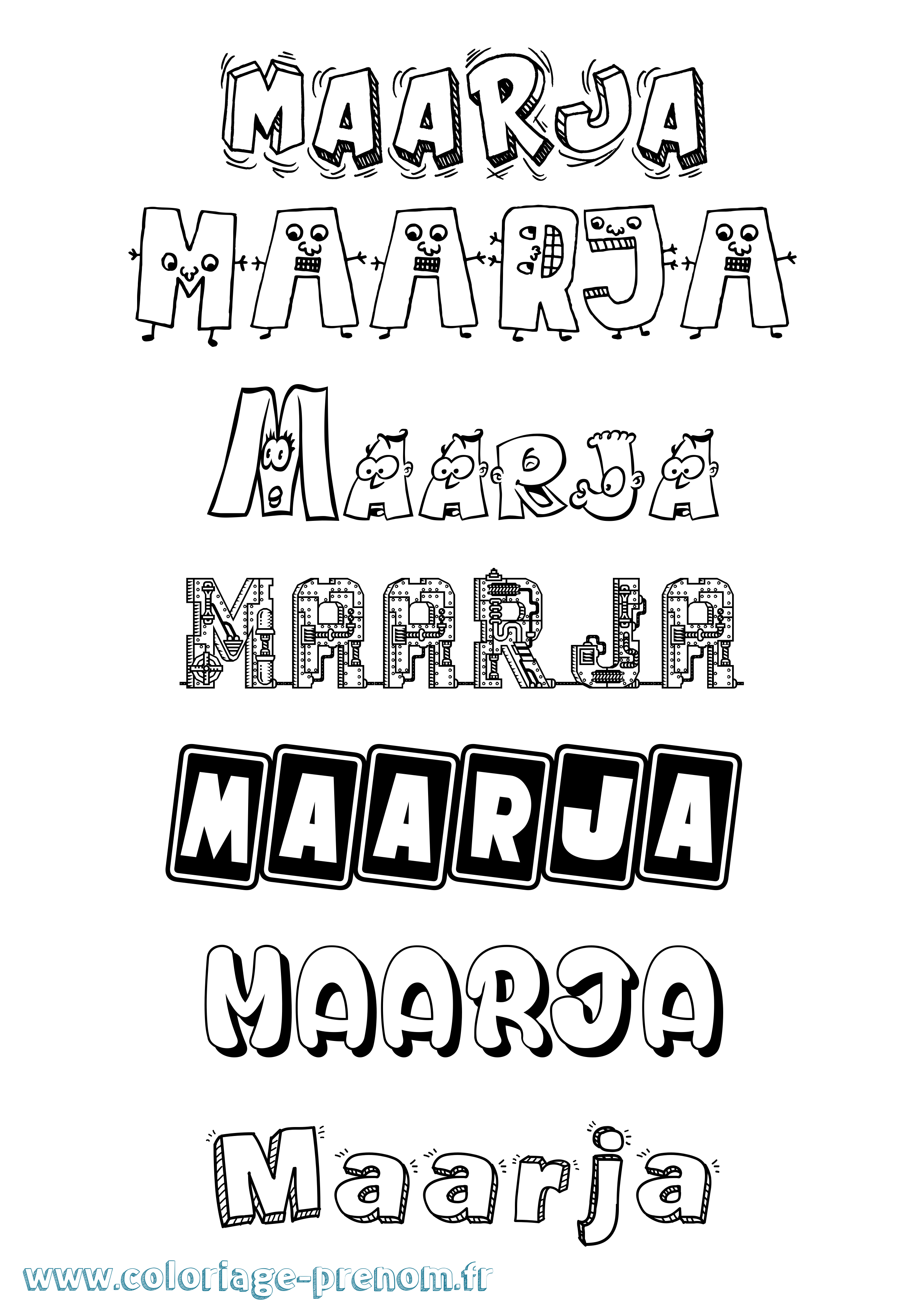 Coloriage Maarja Fun Coloriage prénom Maarja Fun