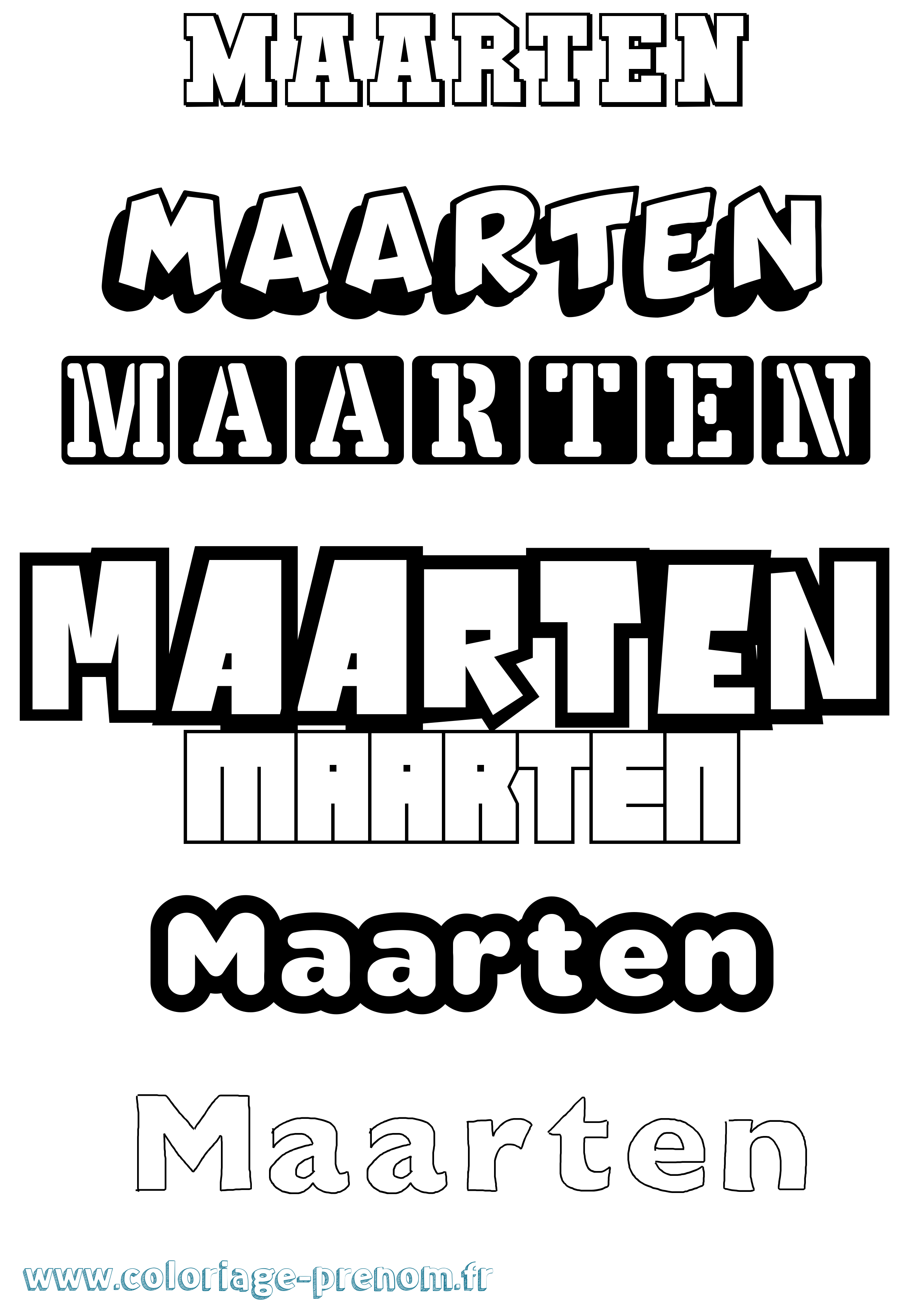 Coloriage prénom Maarten Simple