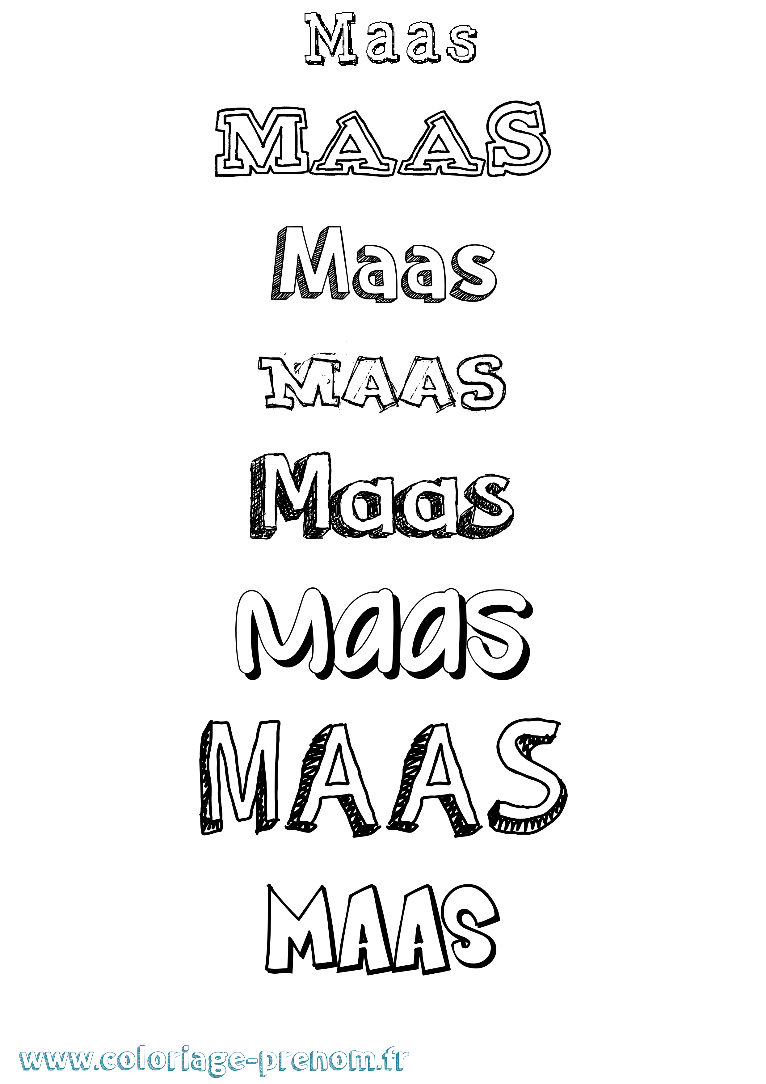 Coloriage prénom Maas Dessiné