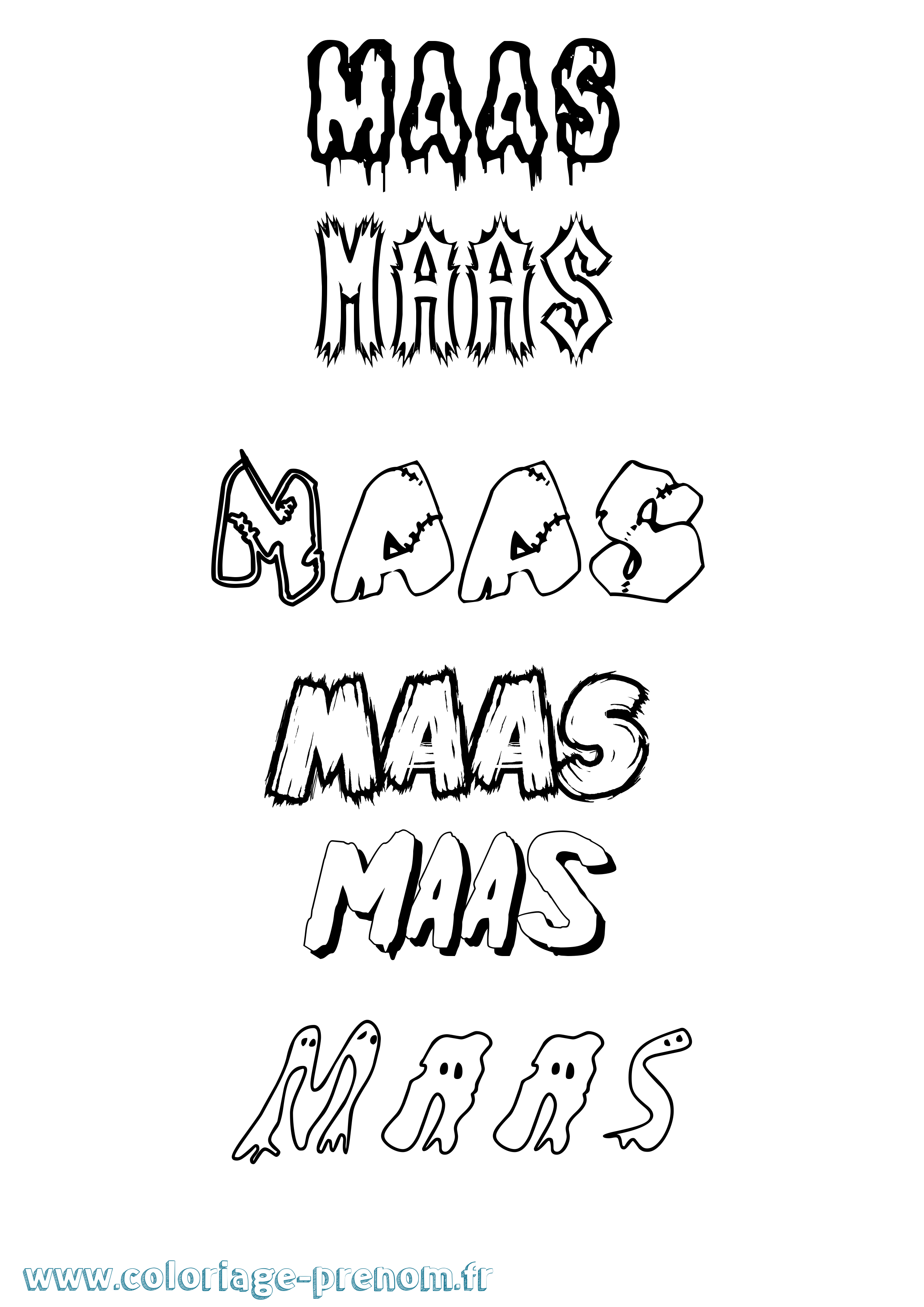 Coloriage Maas Frisson Coloriage prénom Maas Frisson