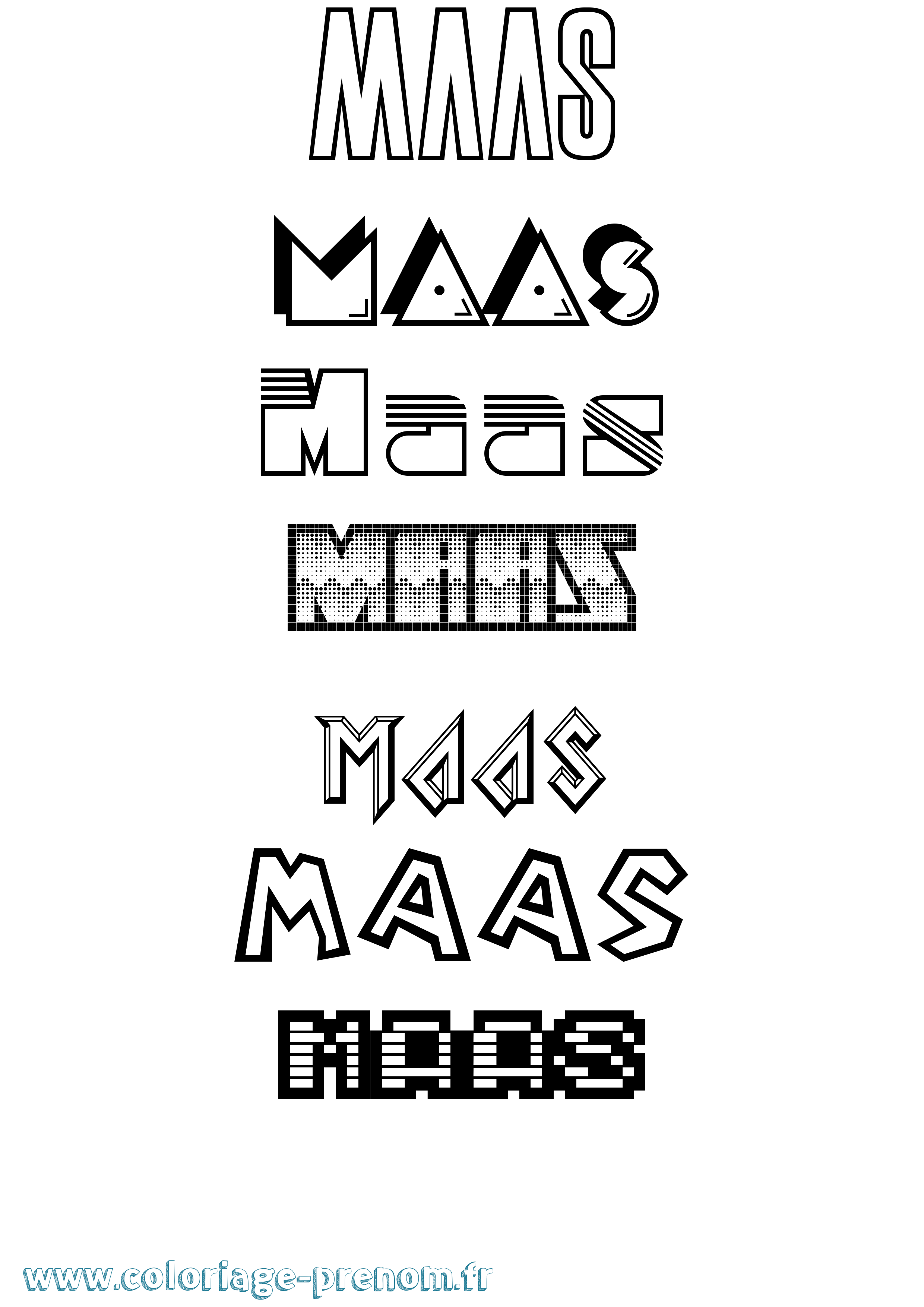 Coloriage Maas Jeux Vidéos Coloriage prénom Maas Jeux Vidéos