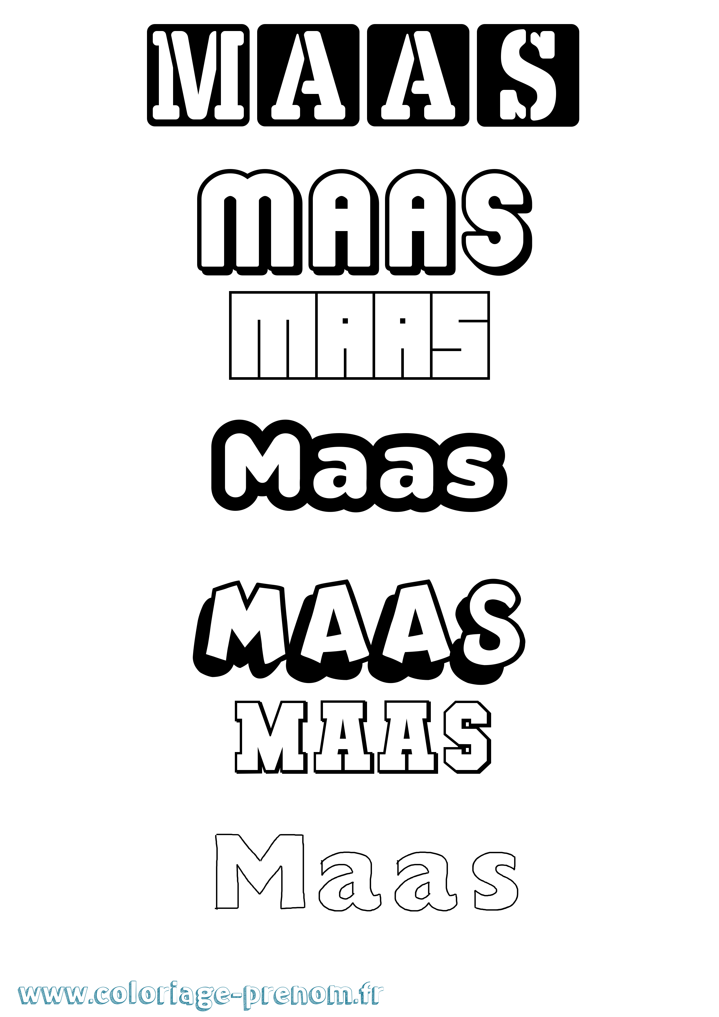 Coloriage Maas Simple Coloriage prénom Maas Simple