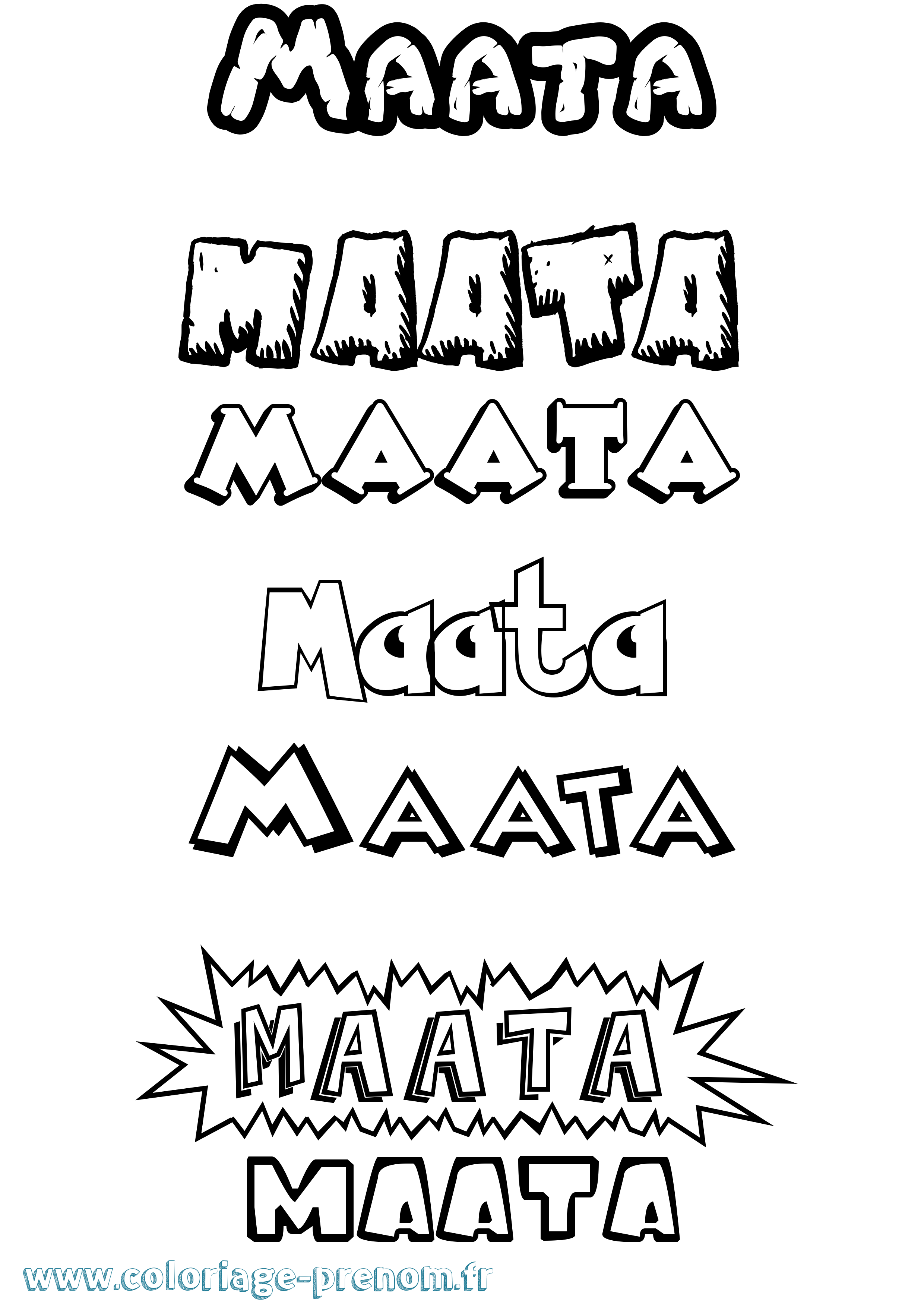 Coloriage Maata Dessin Animé Coloriage prénom Maata Dessin Animé