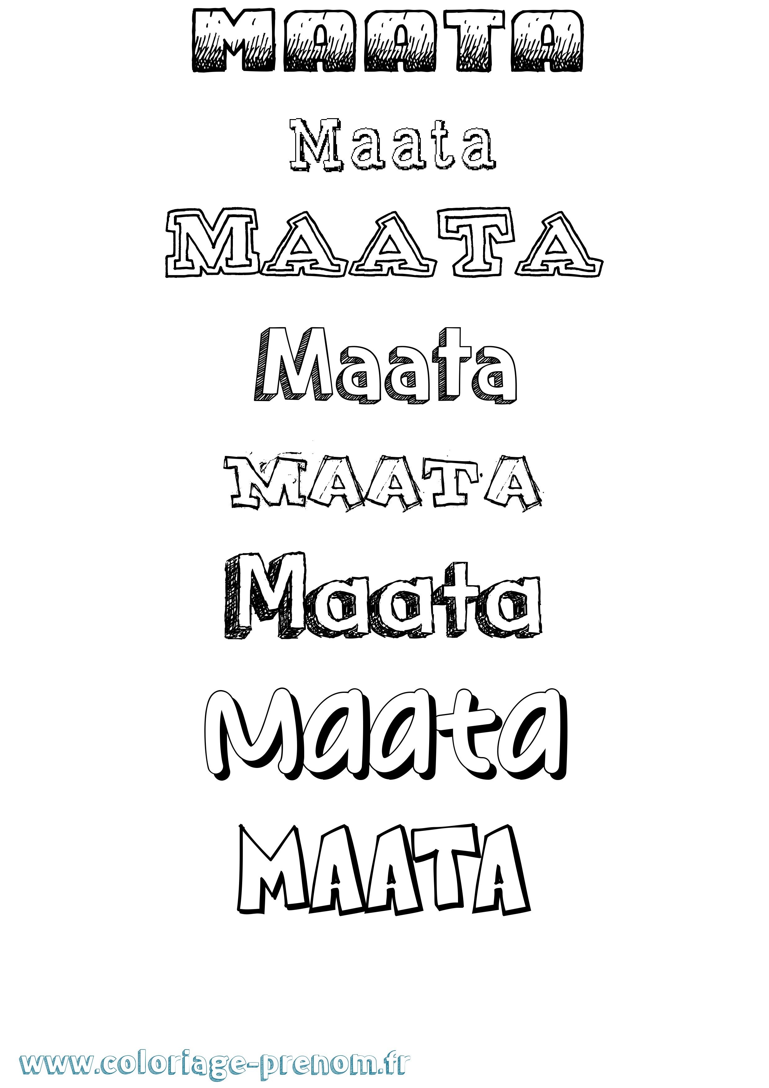 Coloriage Maata Dessiné Coloriage prénom Maata Dessiné