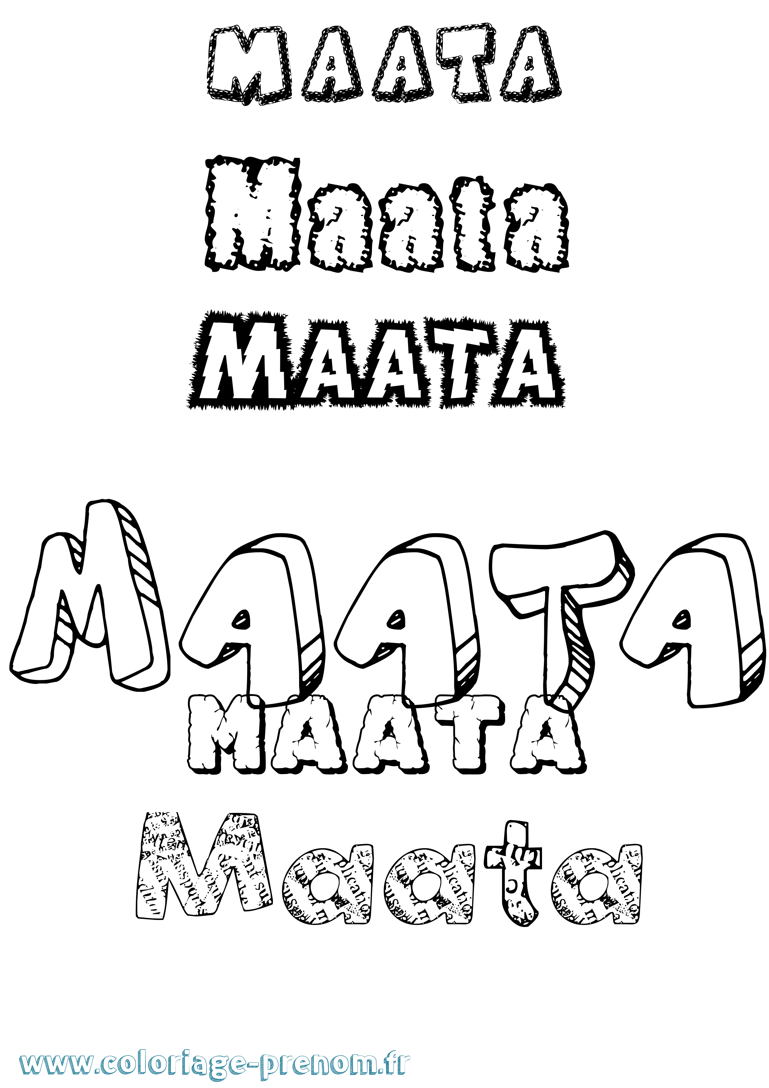 Coloriage prénom Maata Destructuré