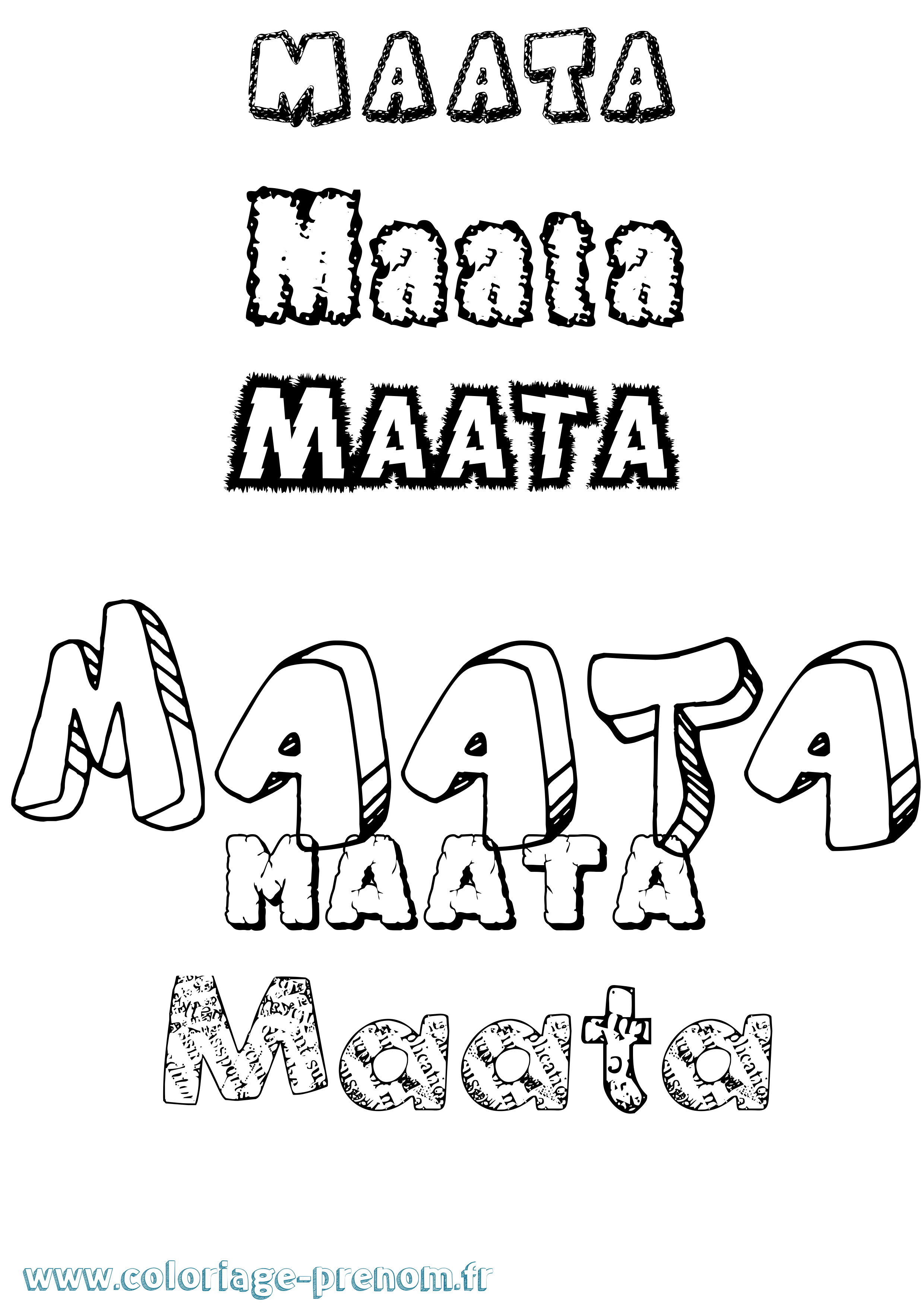 Coloriage Maata Destructuré Coloriage prénom Maata Destructuré
