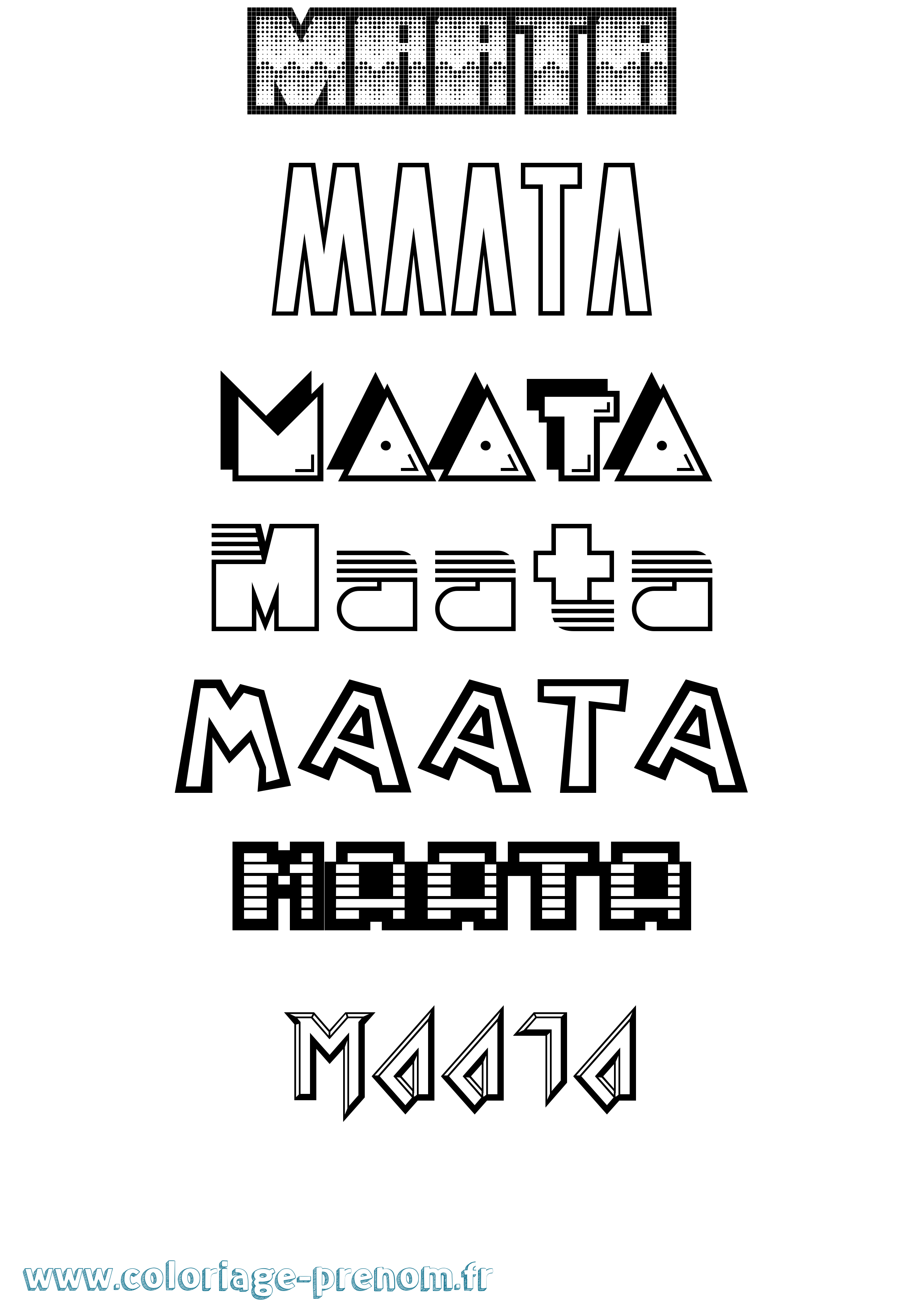 Coloriage Maata Jeux Vidéos Coloriage prénom Maata Jeux Vidéos