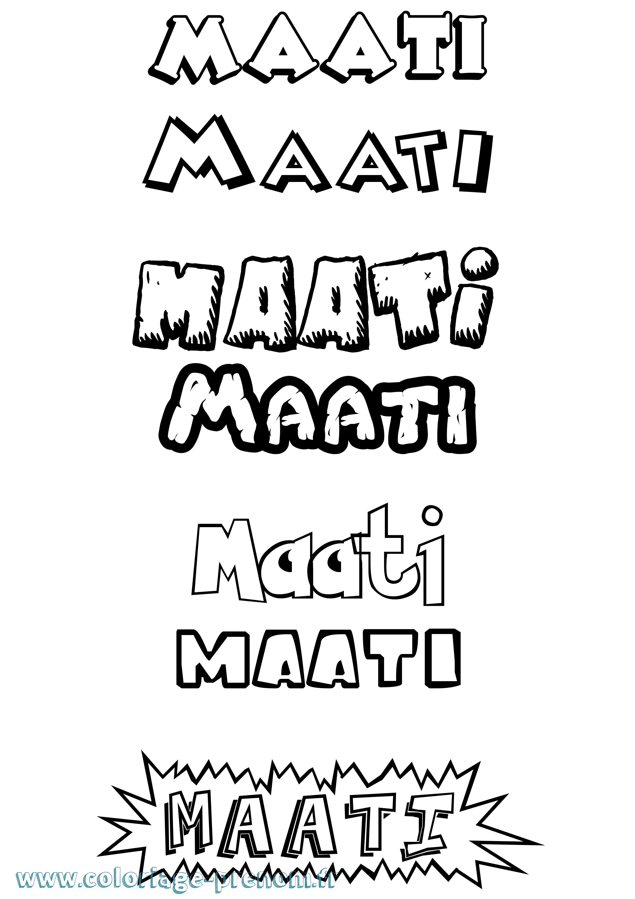 Coloriage prénom Maati Dessin Animé