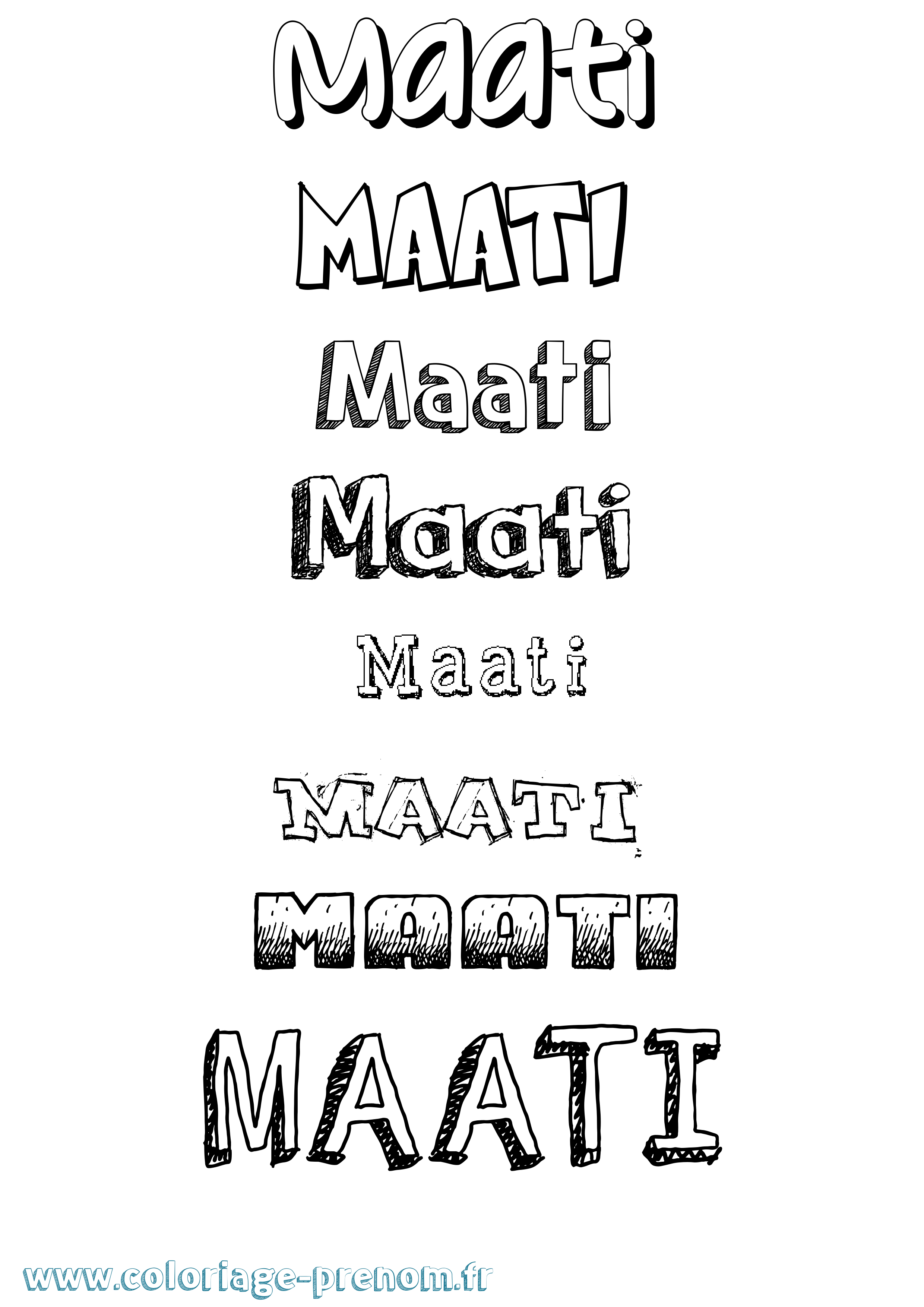 Coloriage prénom Maati Dessiné