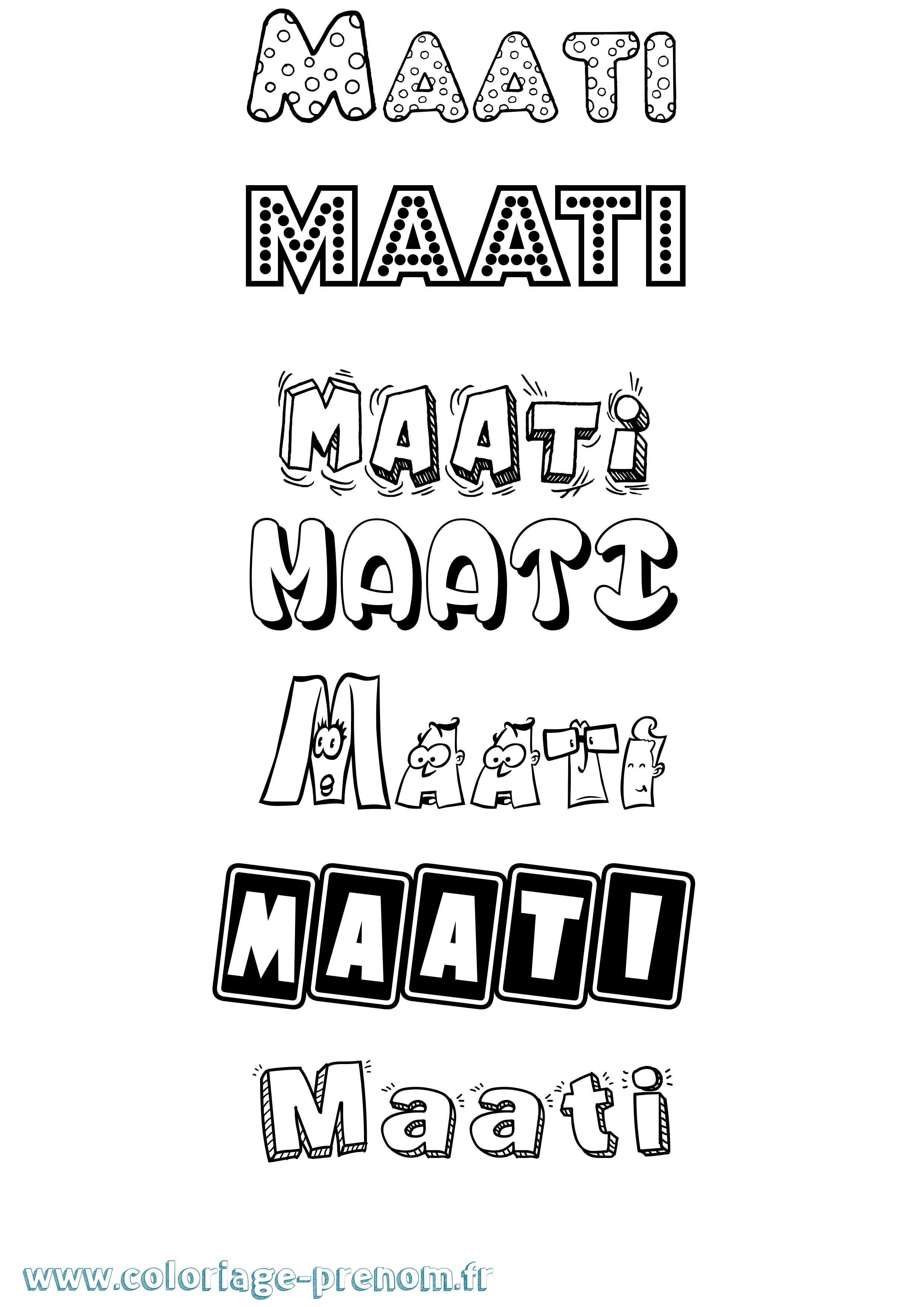 Coloriage prénom Maati Fun