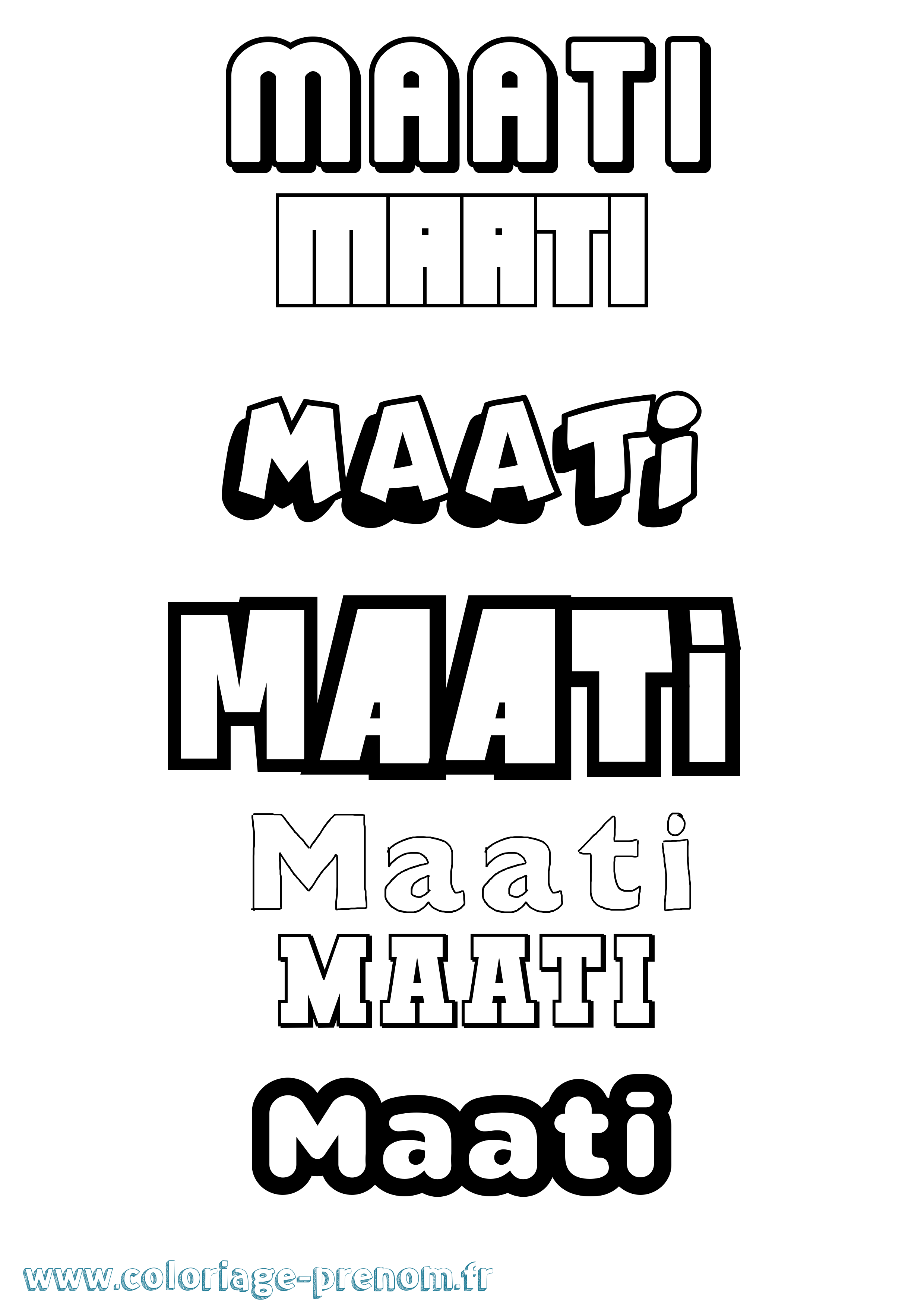 Coloriage prénom Maati Simple