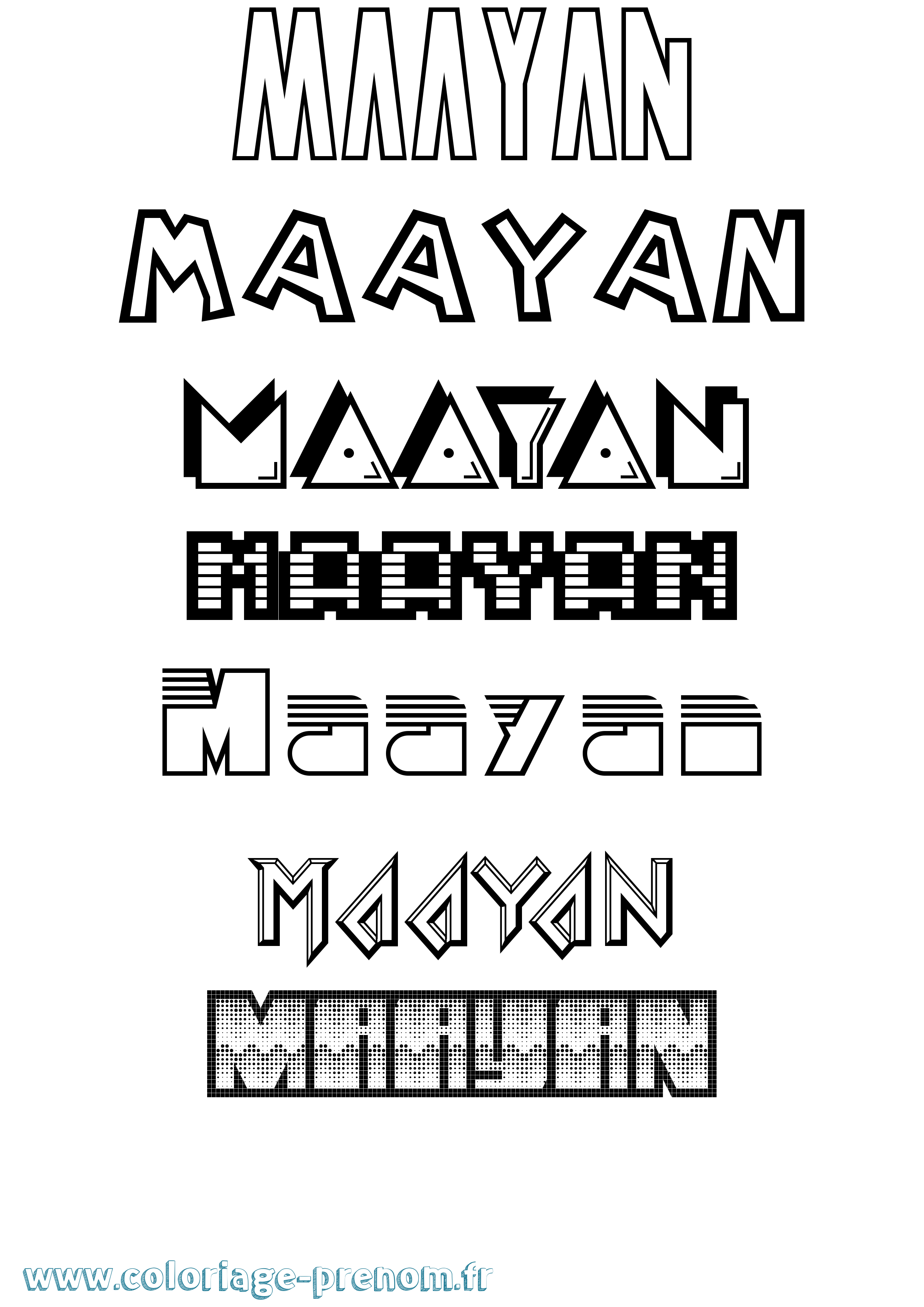 Coloriage Maayan Jeux Vidéos Coloriage prénom Maayan Jeux Vidéos