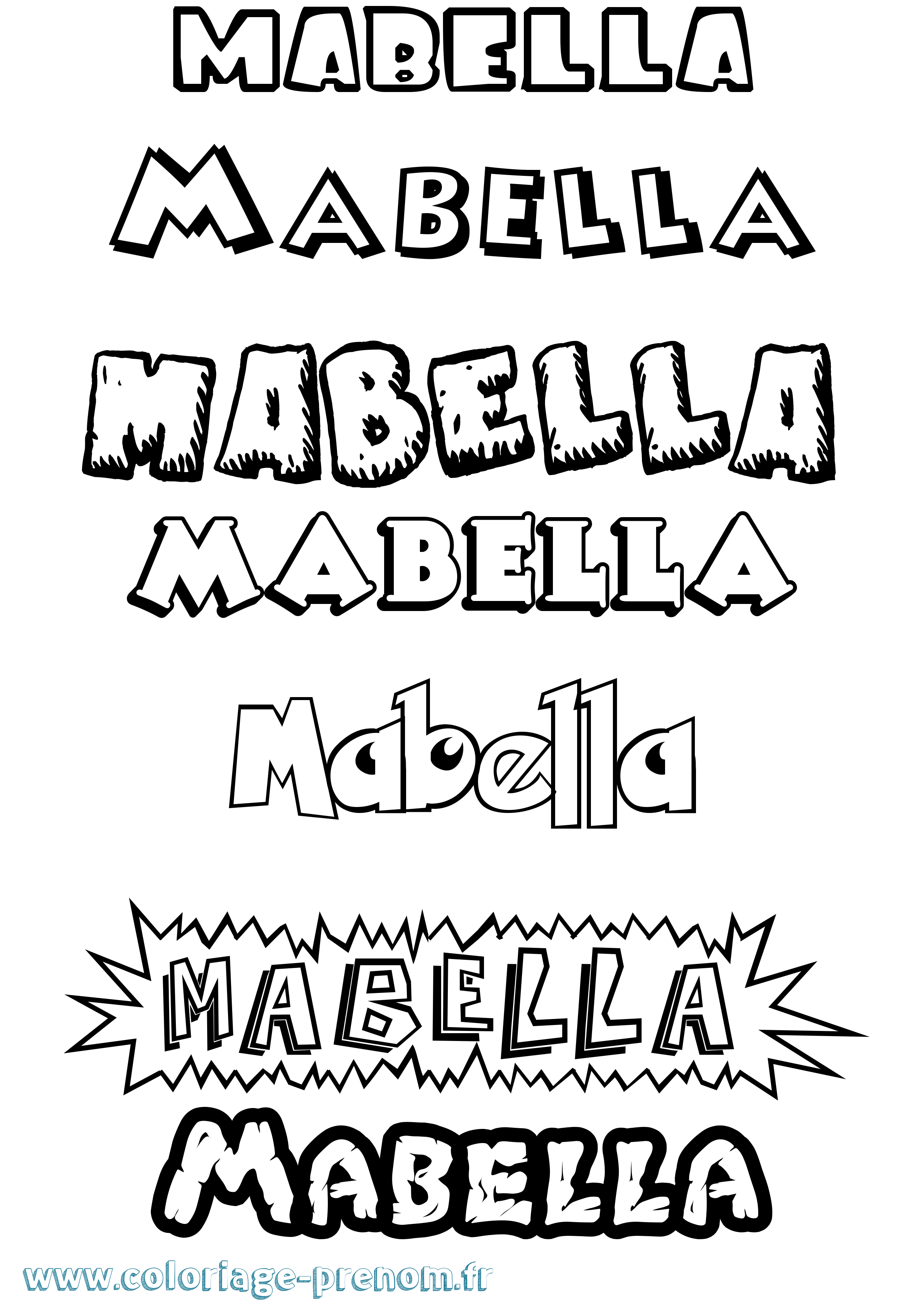 Coloriage prénom Mabella Dessin Animé