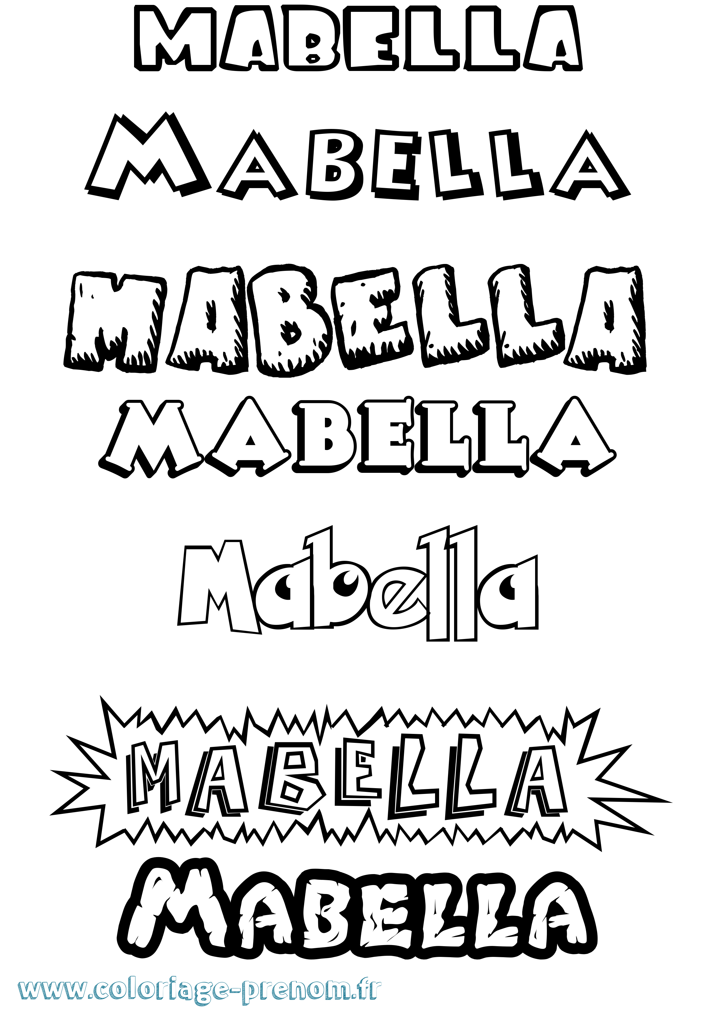 Coloriage Mabella Dessin Animé Coloriage prénom Mabella Dessin Animé
