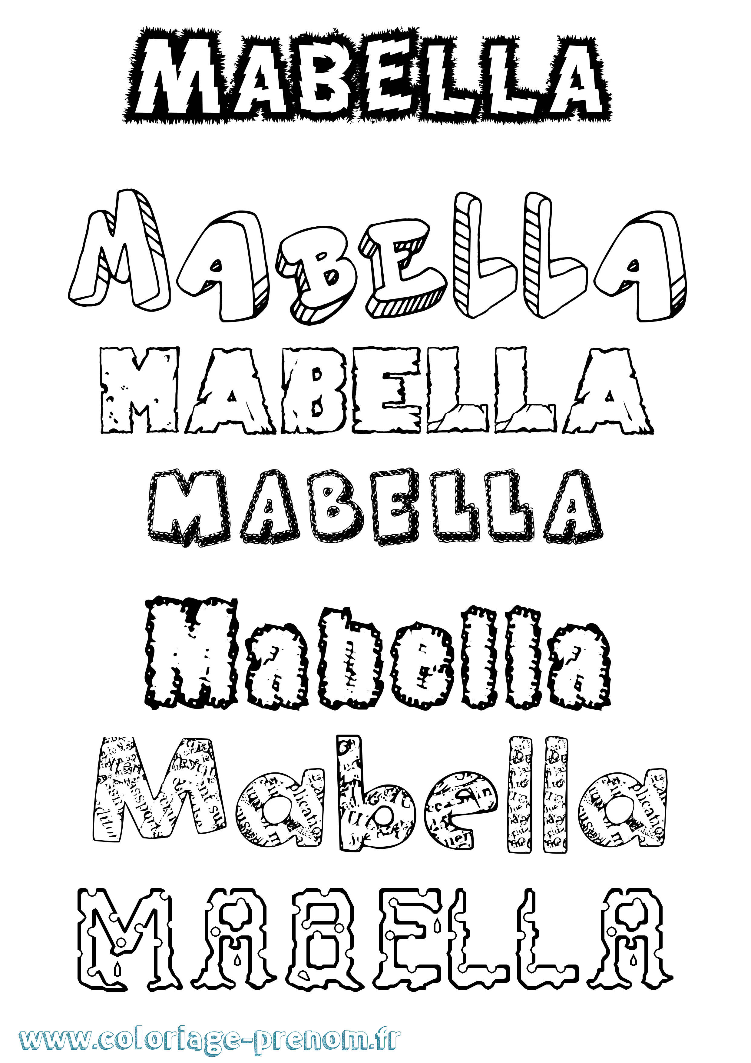 Coloriage Mabella Destructuré Coloriage prénom Mabella Destructuré