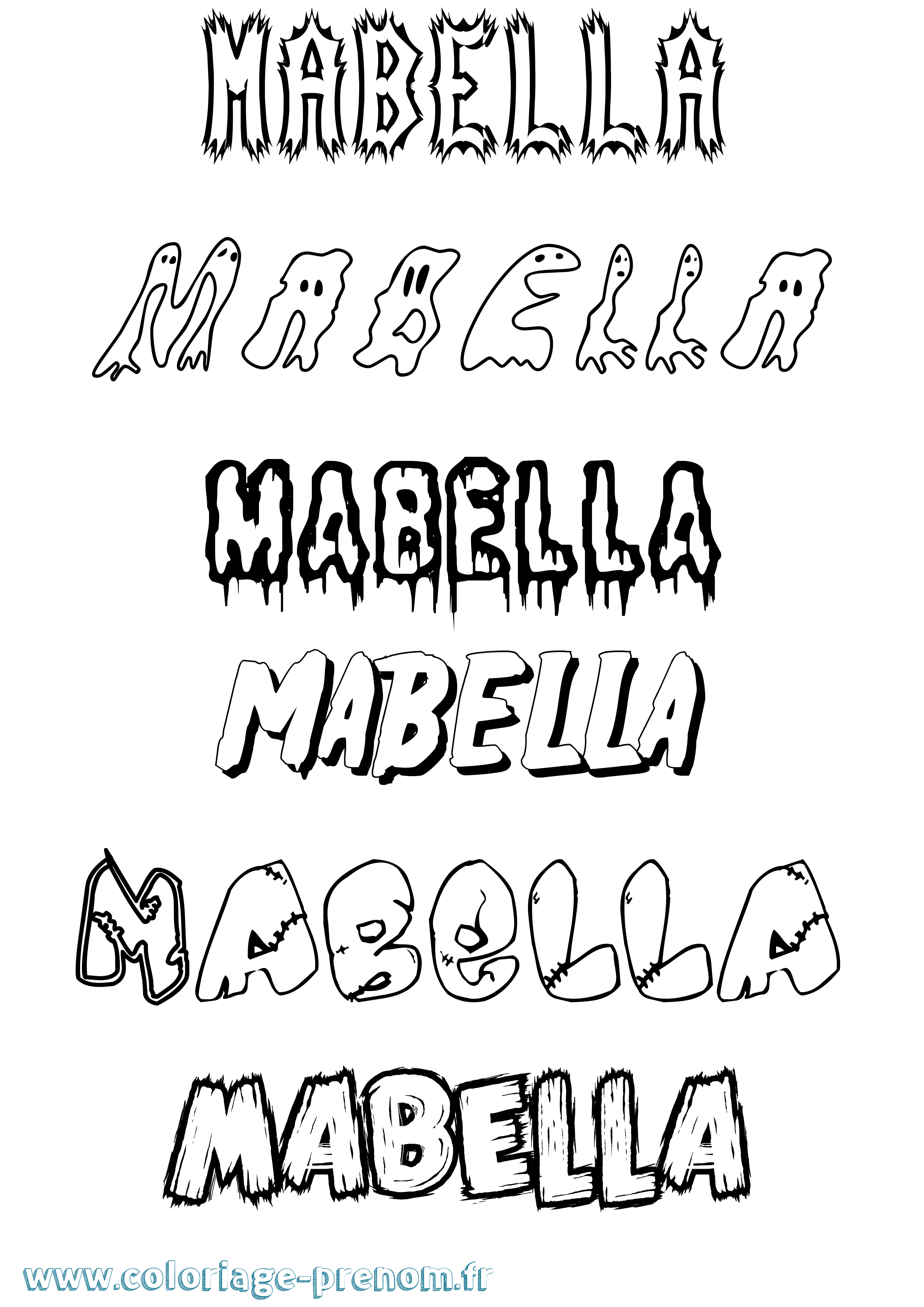Coloriage Mabella Frisson Coloriage prénom Mabella Frisson