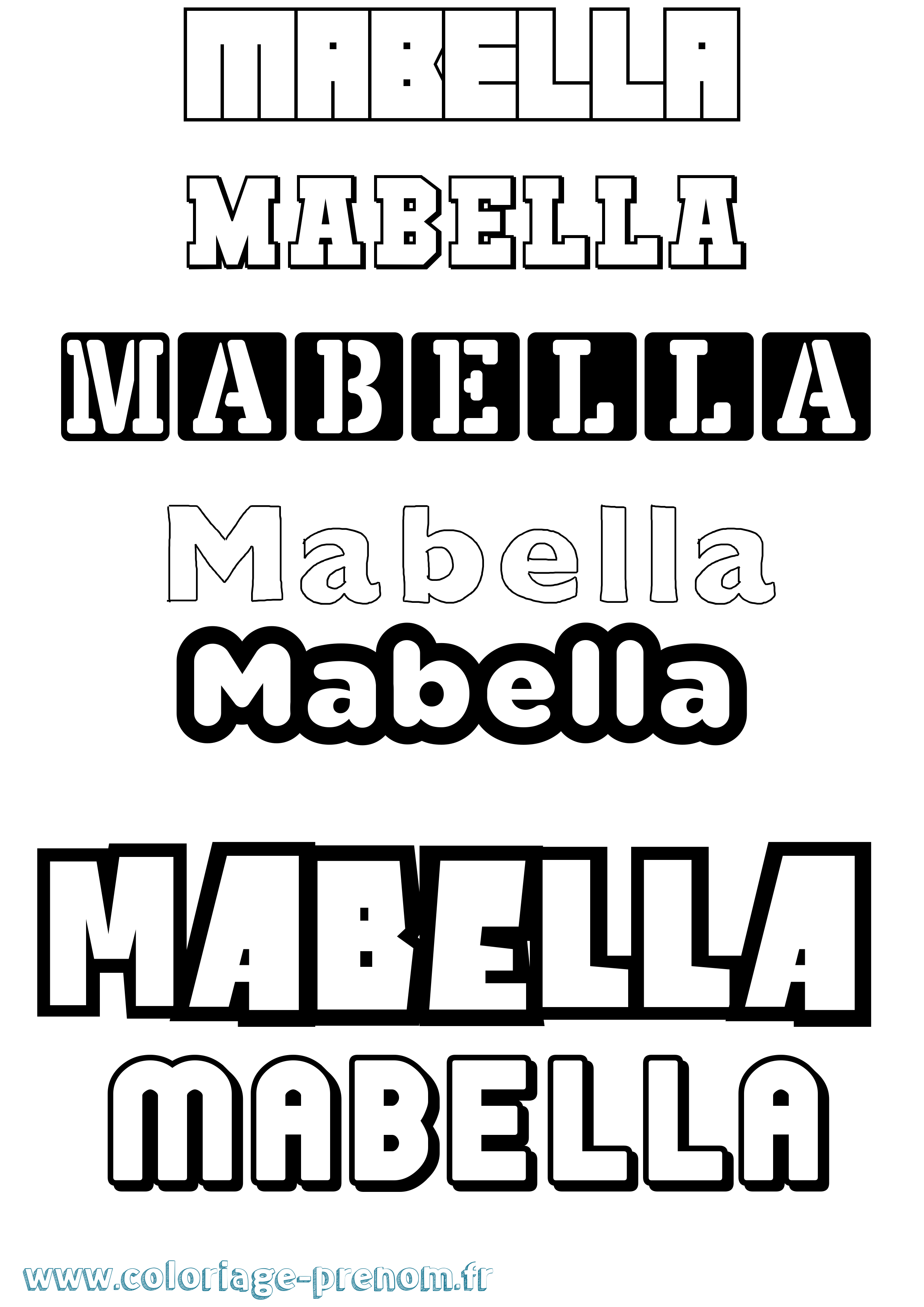Coloriage Mabella Simple Coloriage prénom Mabella Simple