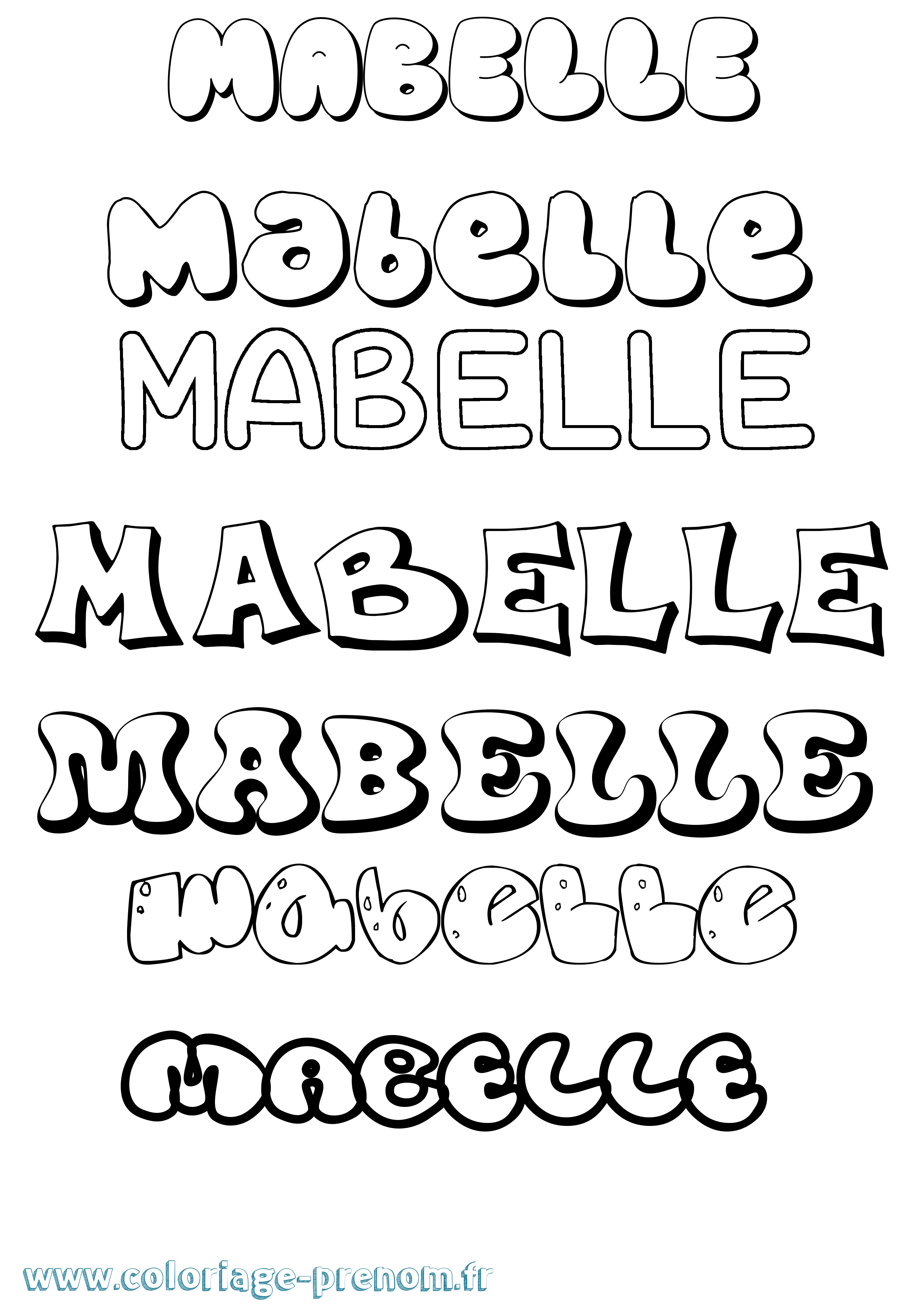 Coloriage Mabelle Bubble Coloriage prénom Mabelle Bubble