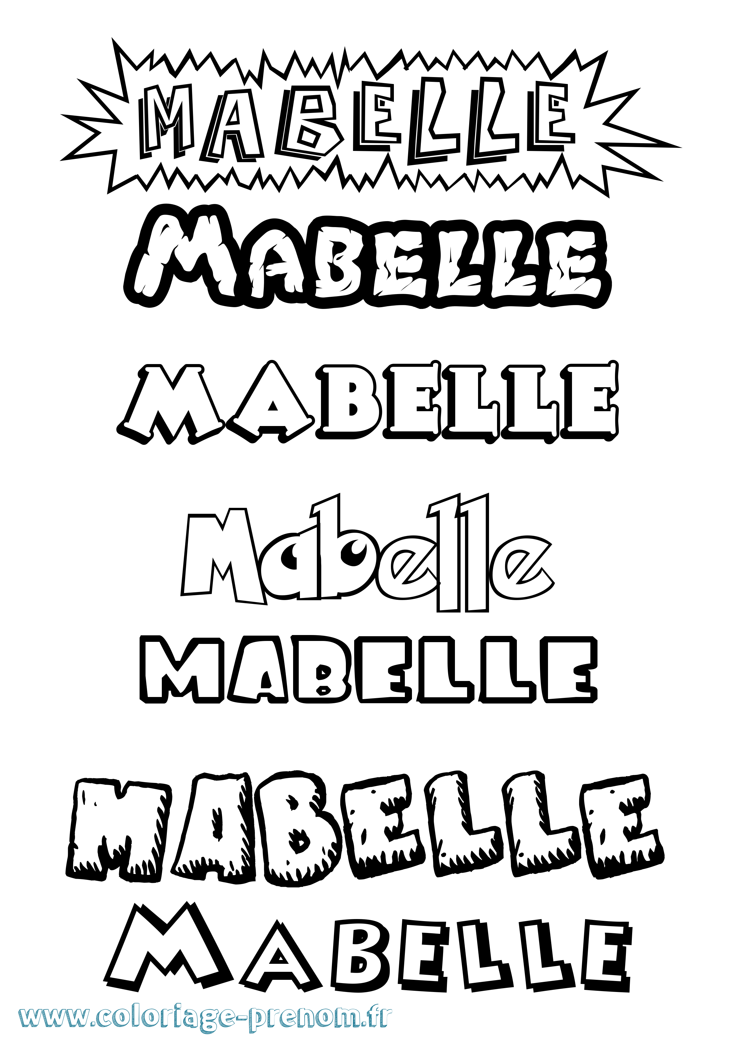 Coloriage Mabelle Dessin Animé Coloriage prénom Mabelle Dessin Animé