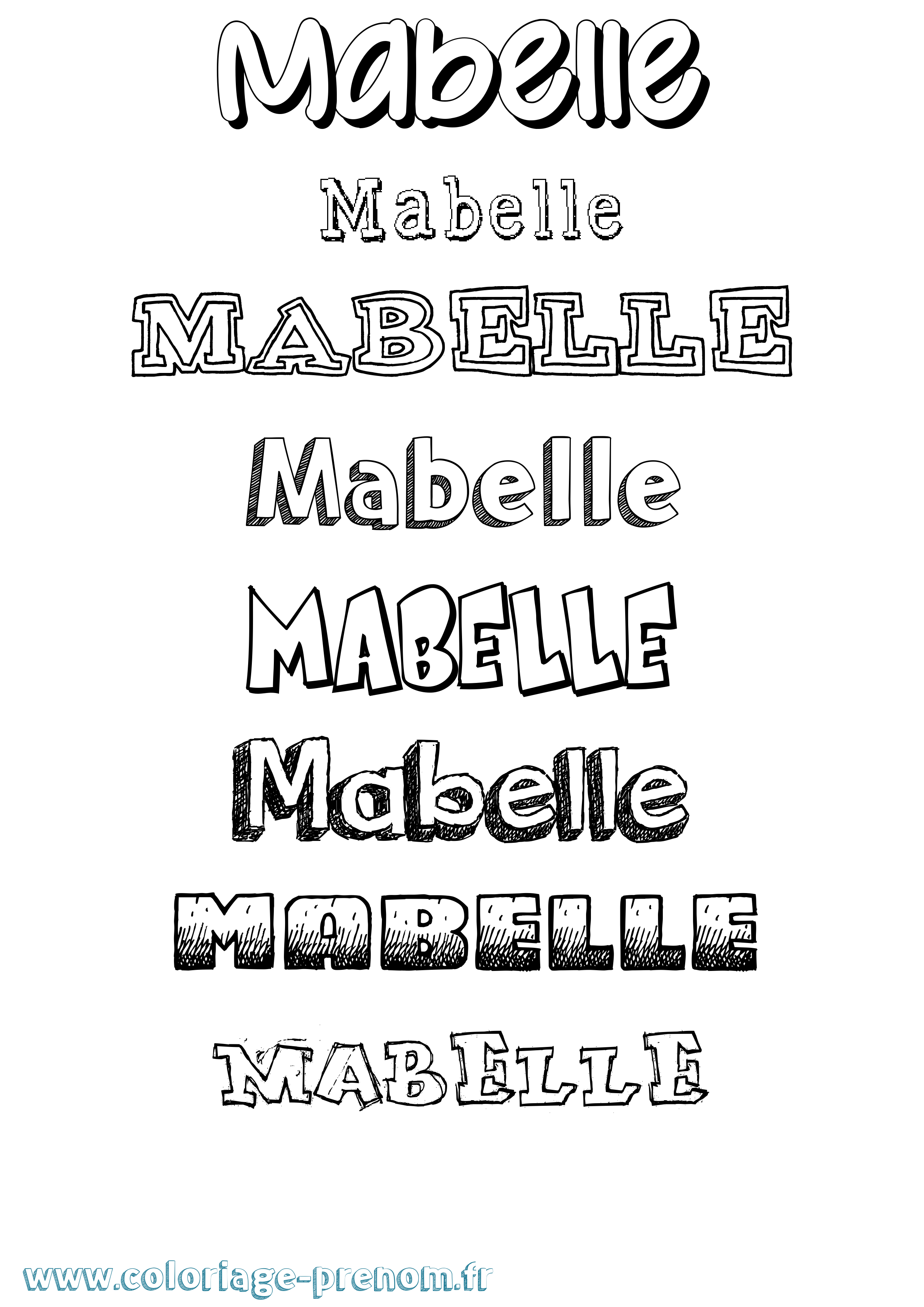 Coloriage Mabelle Dessiné Coloriage prénom Mabelle Dessiné