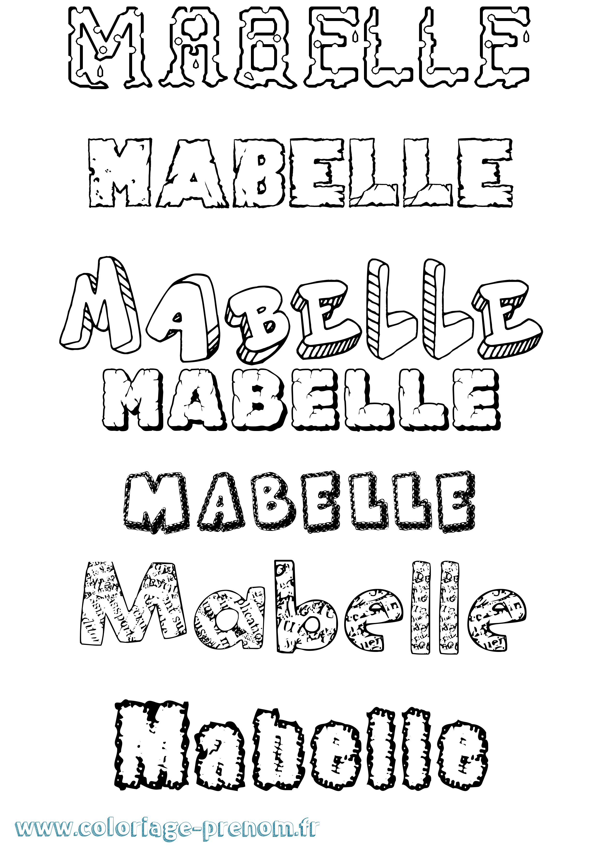 Coloriage prénom Mabelle Destructuré