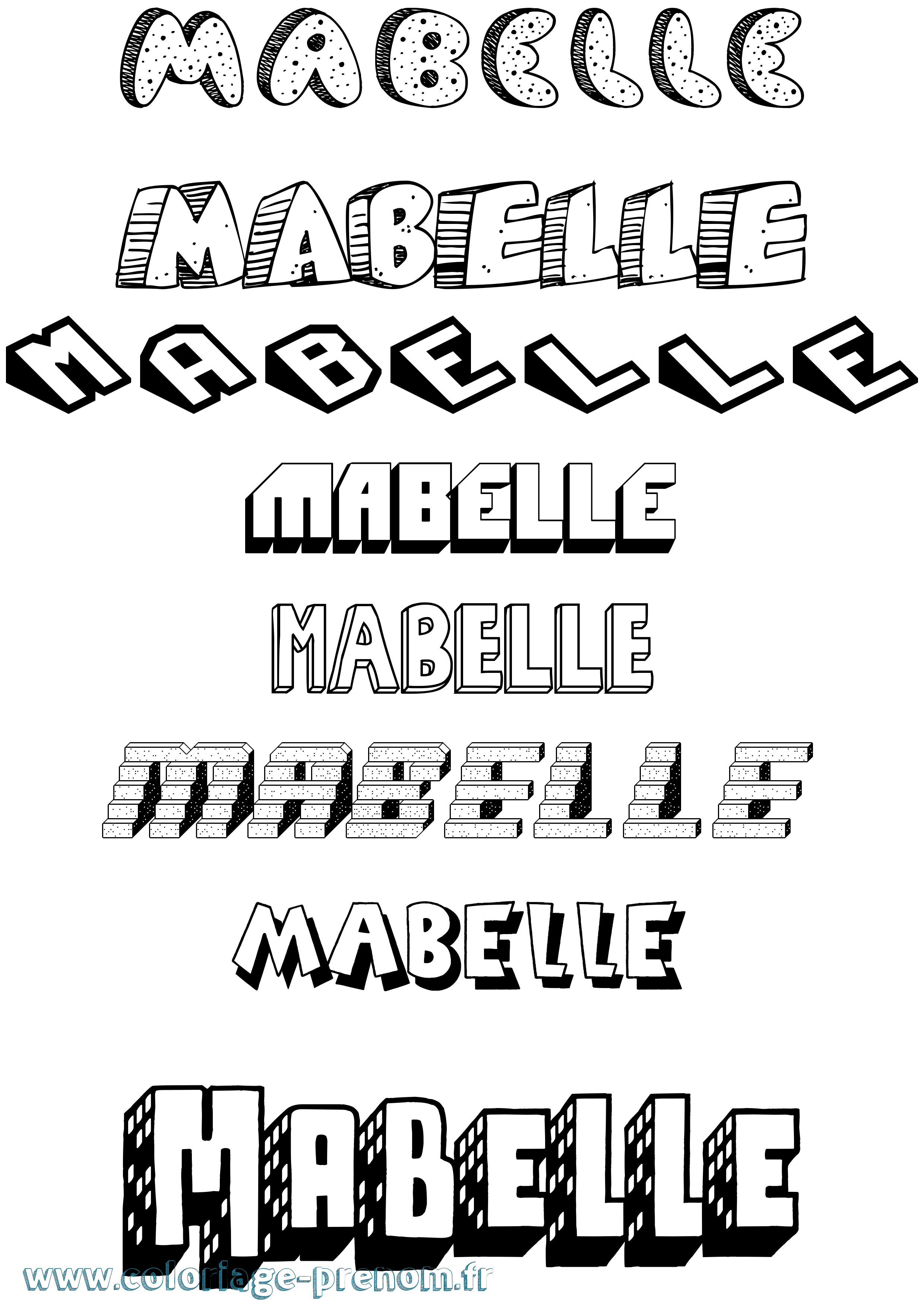 Coloriage prénom Mabelle Effet 3D
