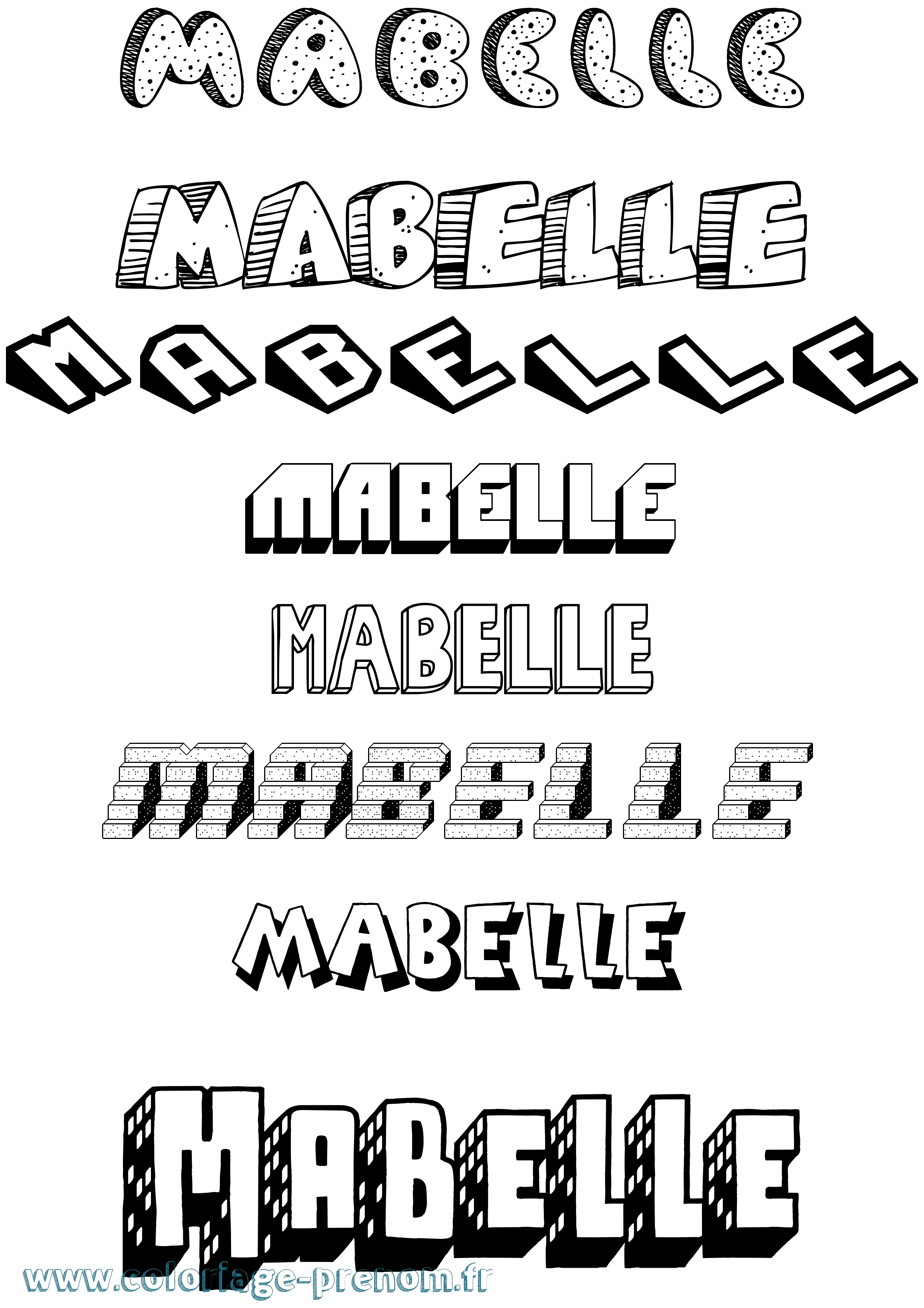 Coloriage Mabelle Effet 3D Coloriage prénom Mabelle Effet 3D