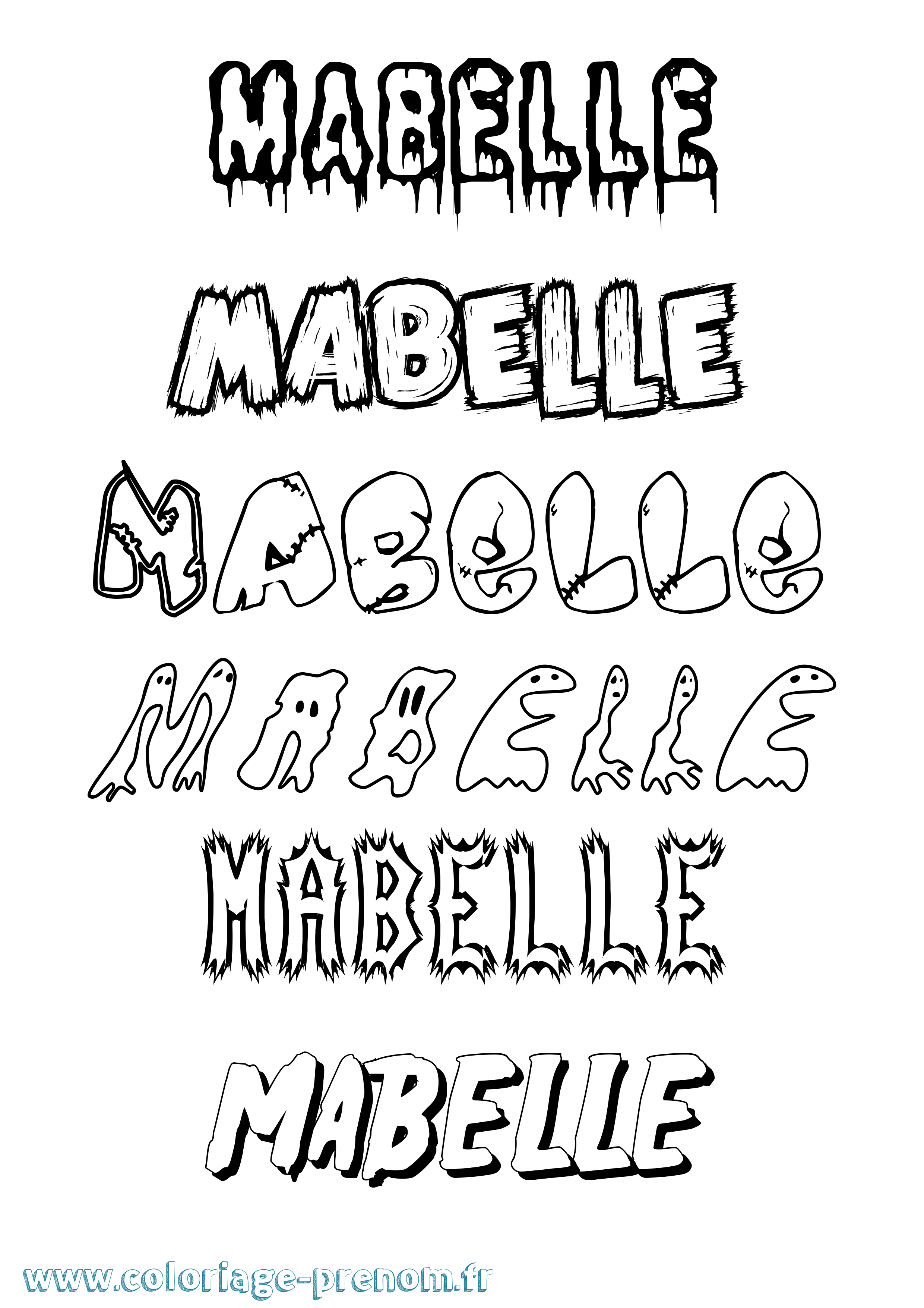Coloriage Mabelle Frisson Coloriage prénom Mabelle Frisson