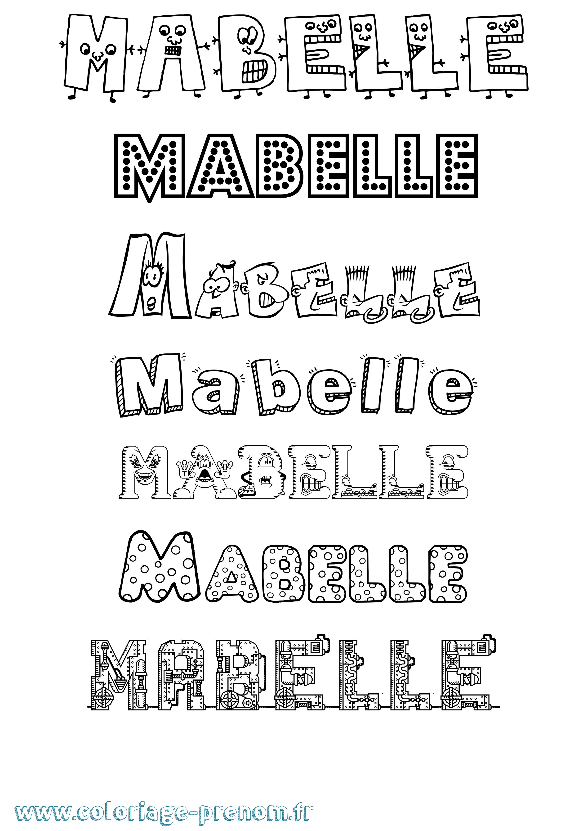 Coloriage Mabelle Fun Coloriage prénom Mabelle Fun
