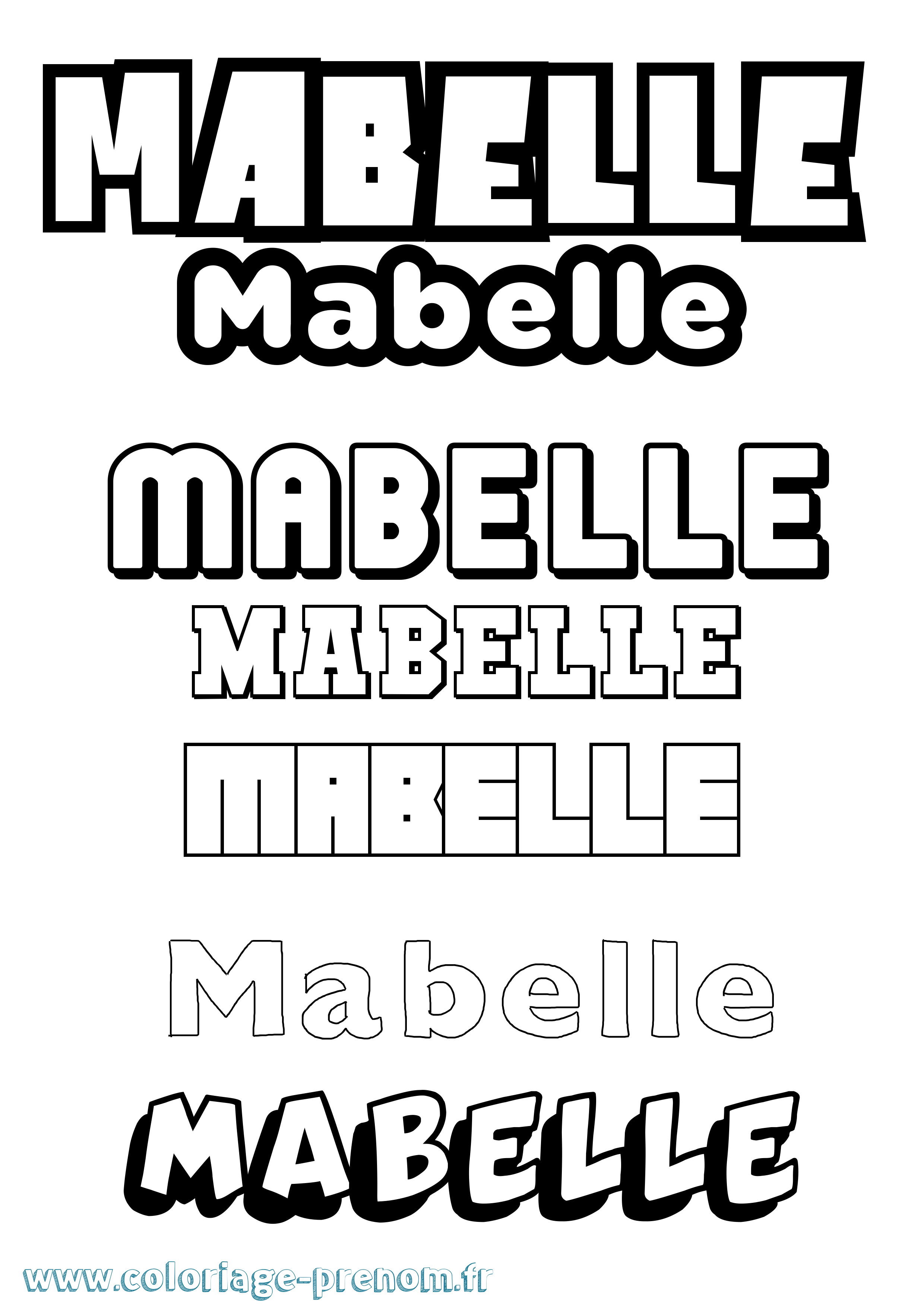 Coloriage prénom Mabelle Simple