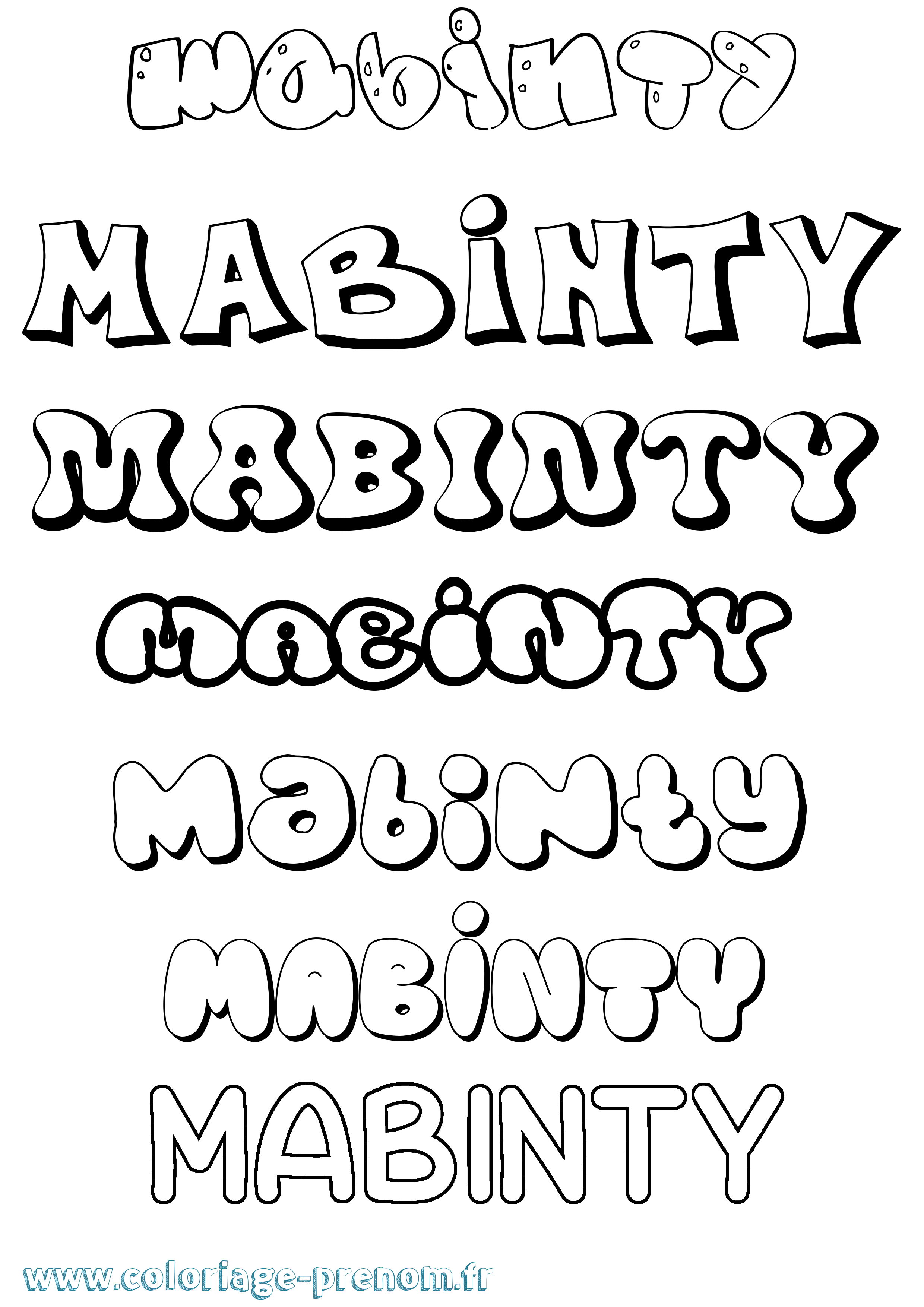 Coloriage Mabinty Bubble Coloriage prénom Mabinty Bubble