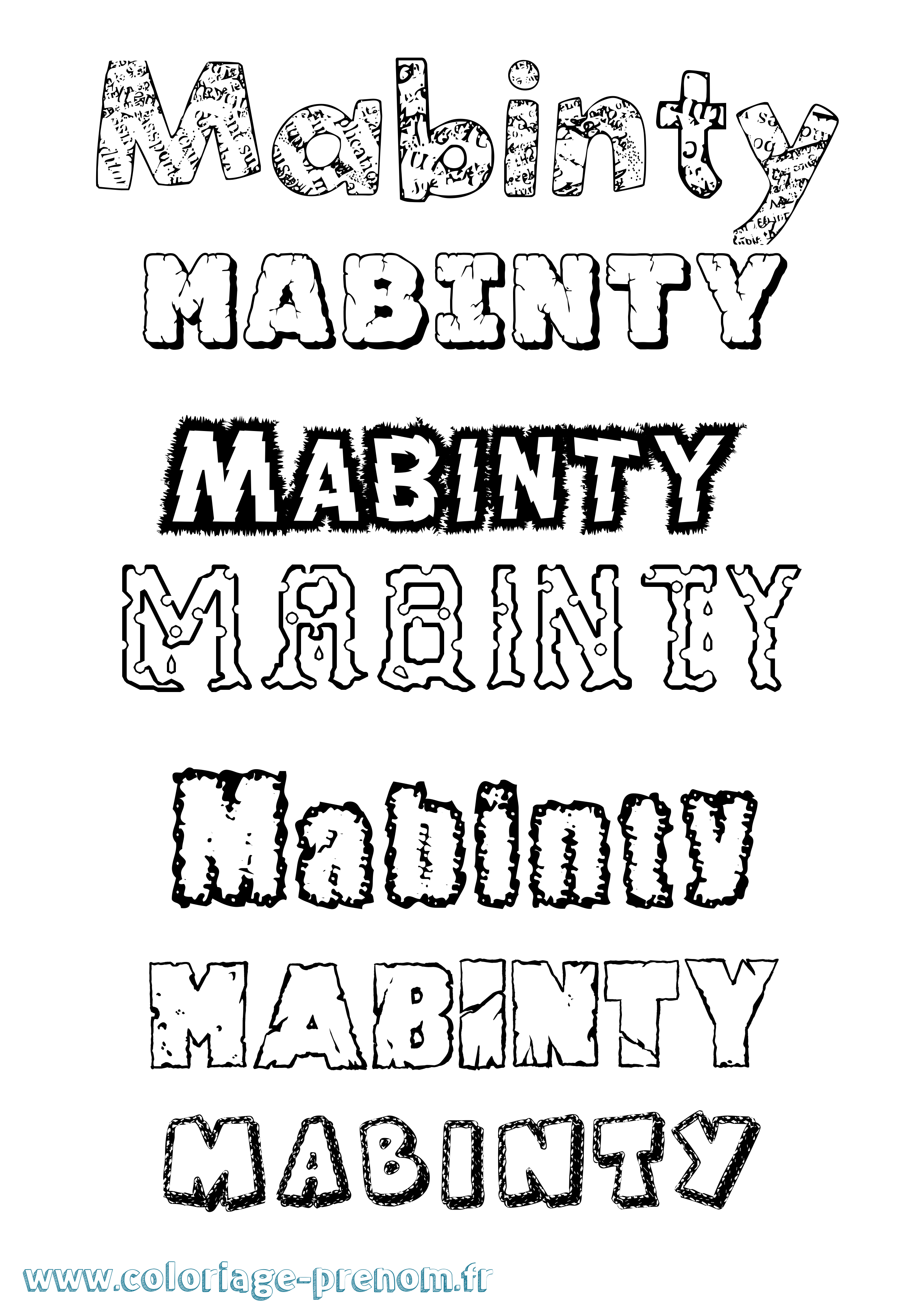 Coloriage Mabinty Destructuré Coloriage prénom Mabinty Destructuré