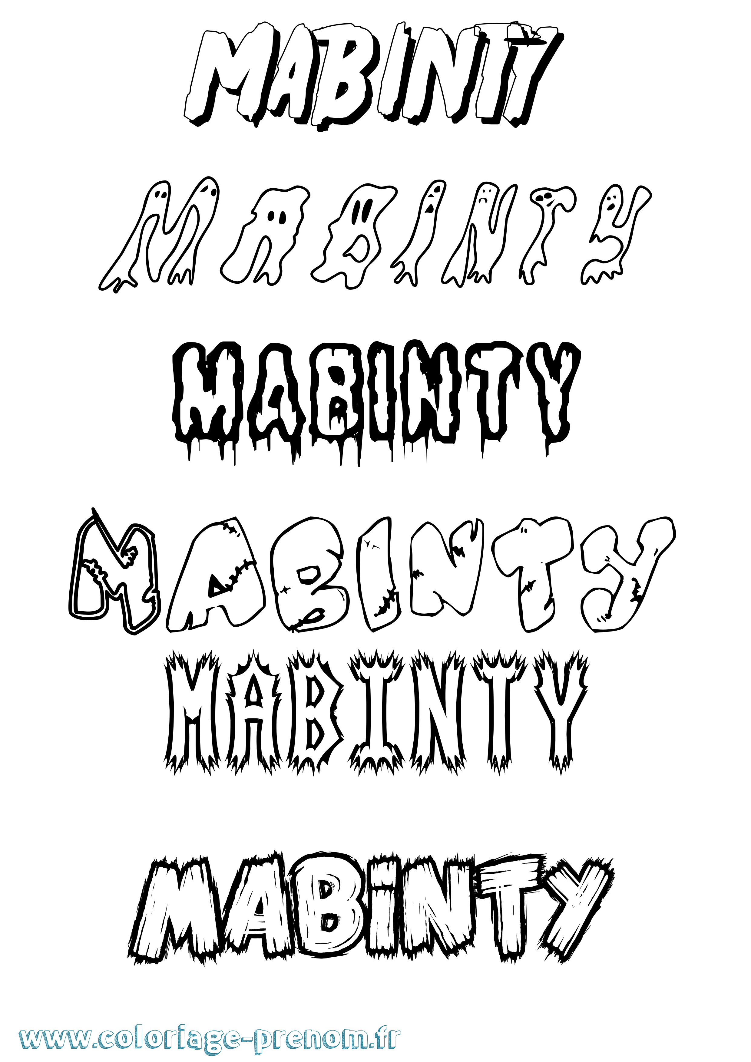 Coloriage Mabinty Frisson Coloriage prénom Mabinty Frisson